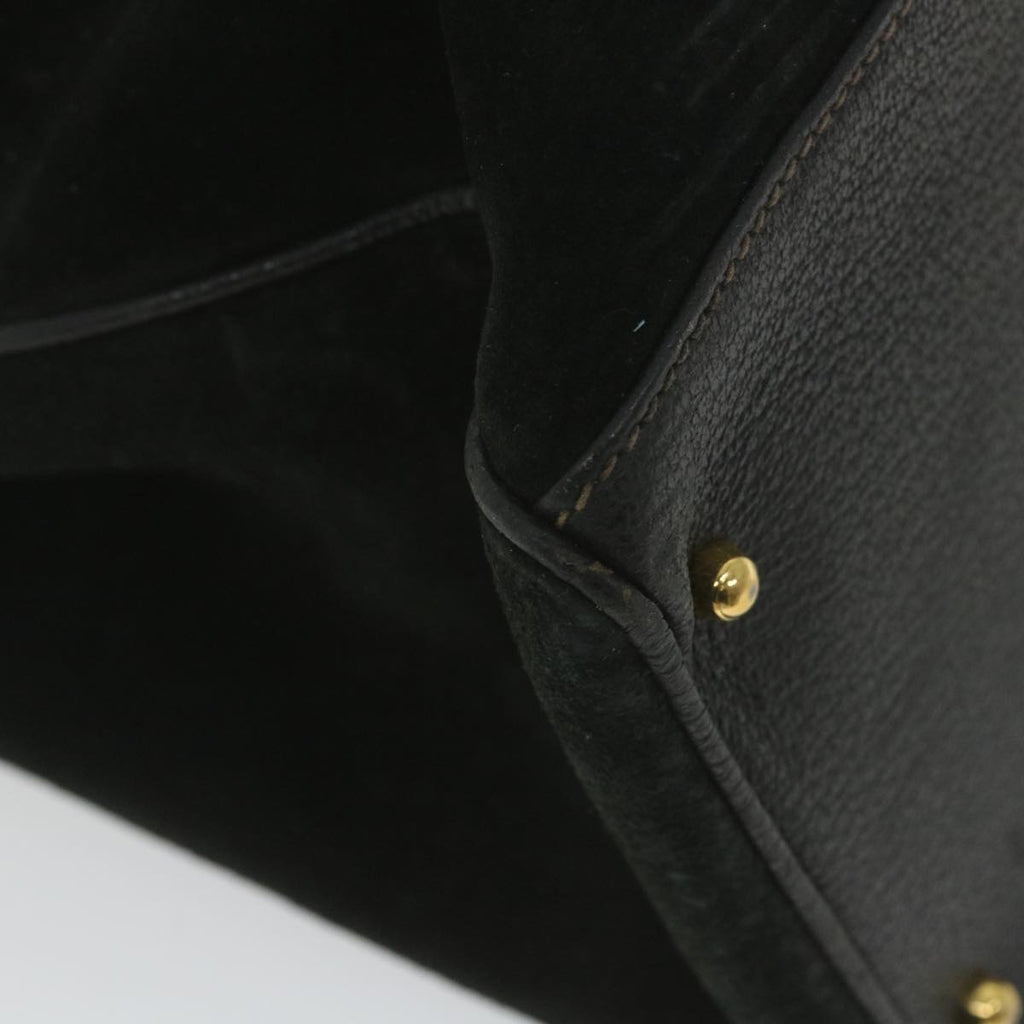 GUCCI Bamboo Hand Bag Suede Black 002 123 0322 yk9370