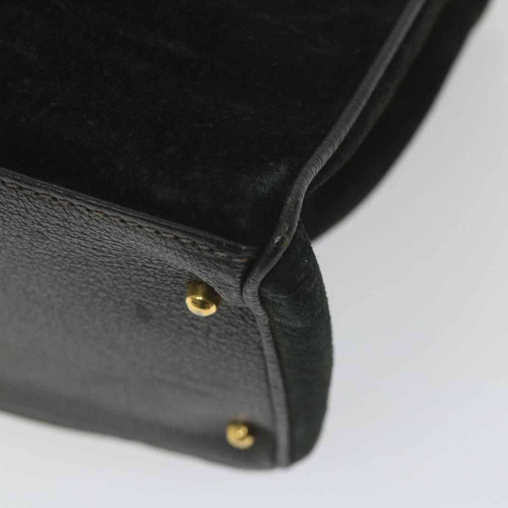 GUCCI Bamboo Hand Bag Suede Black 002 123 0322 yk9370