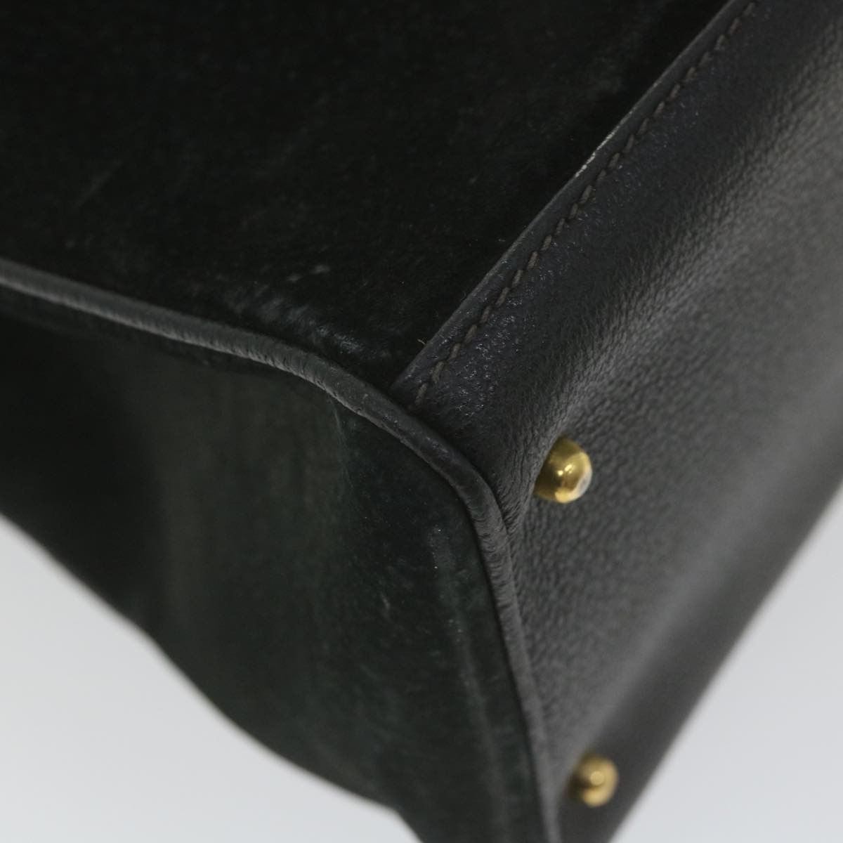 GUCCI Bamboo Hand Bag Suede Black 002 123 0322 yk9370