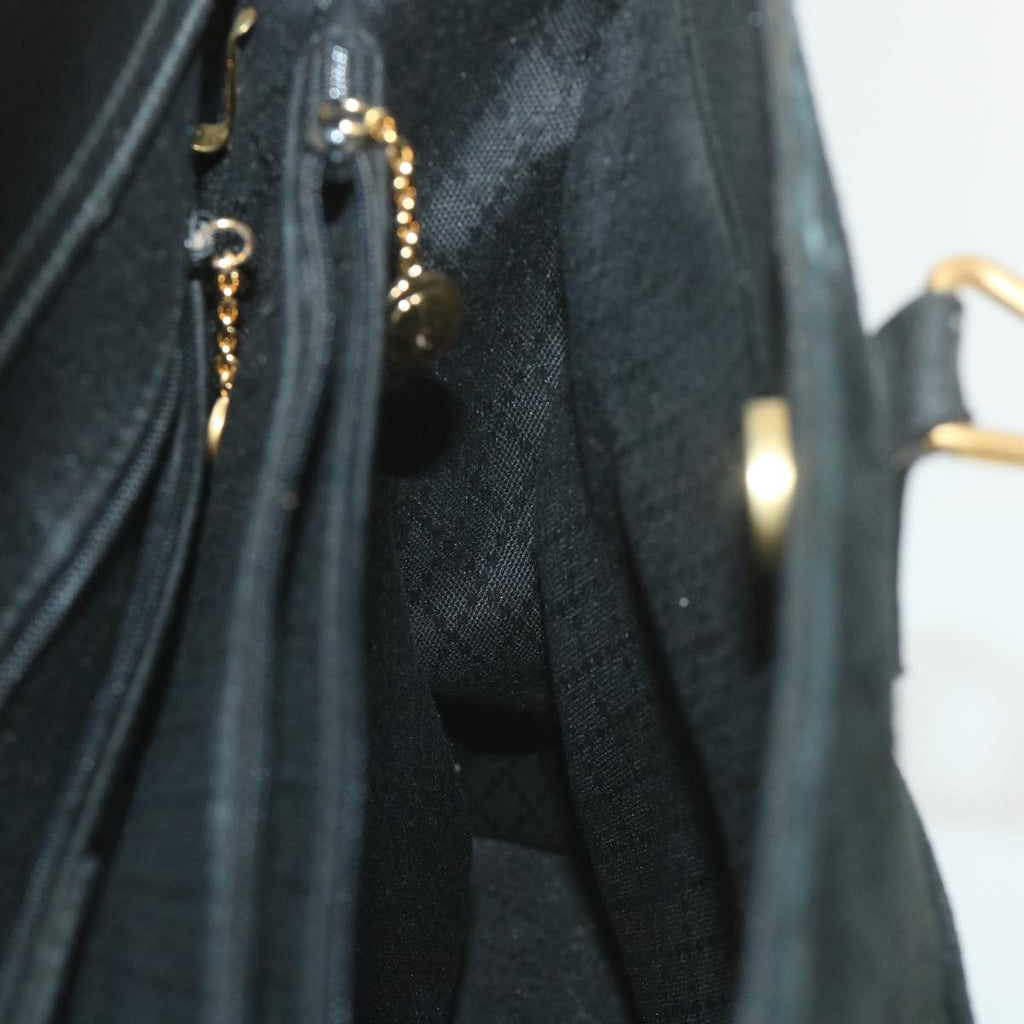 GUCCI Bamboo Hand Bag Suede Black 002 123 0322 yk9370