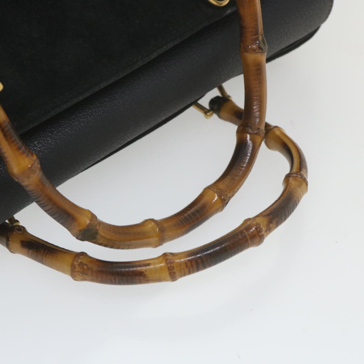 GUCCI Bamboo Hand Bag Suede Black 002 123 0322 yk9370