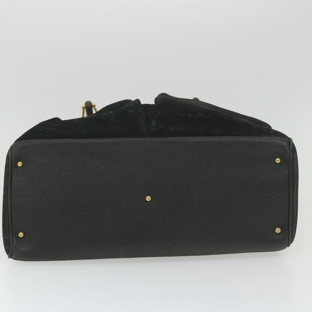 GUCCI Bamboo Hand Bag Suede Black 002 123 0322 yk9370