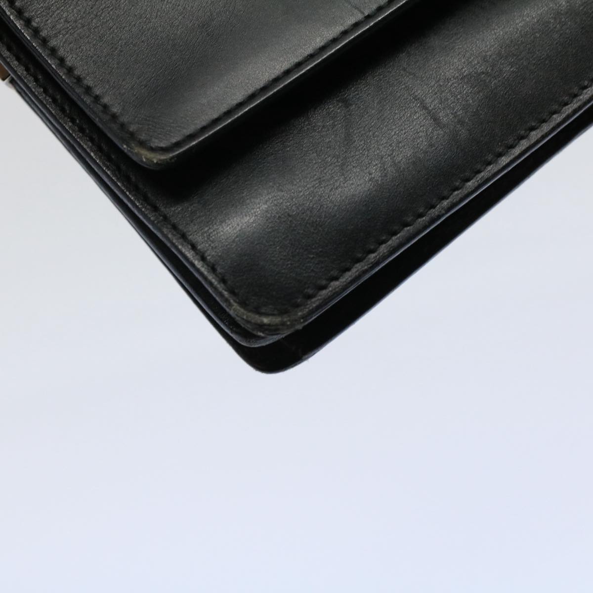 GUCCI Shoulder Bag Leather Black 001 3815 yk9381
