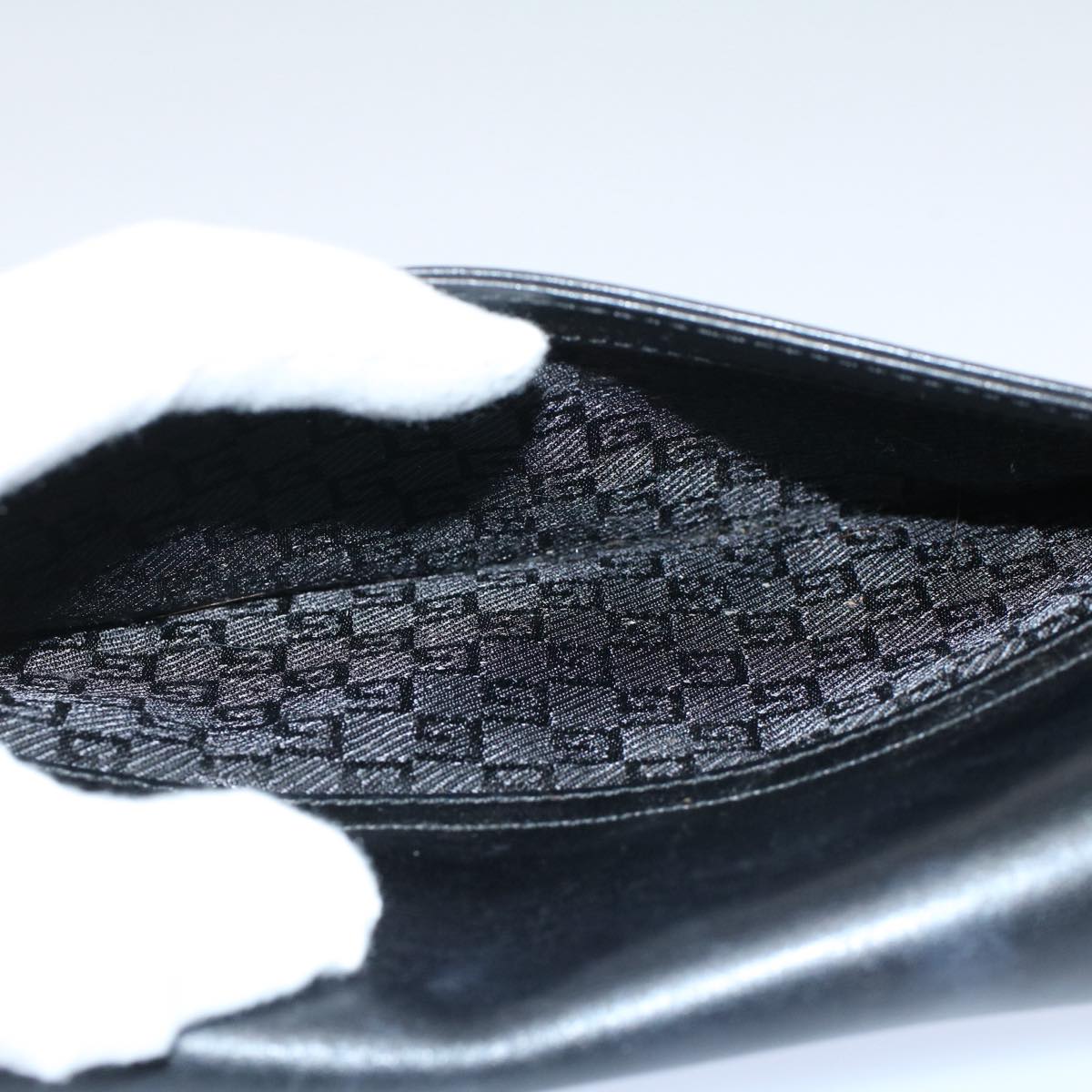 GUCCI Shoulder Bag Leather Black 001 3815 yk9381