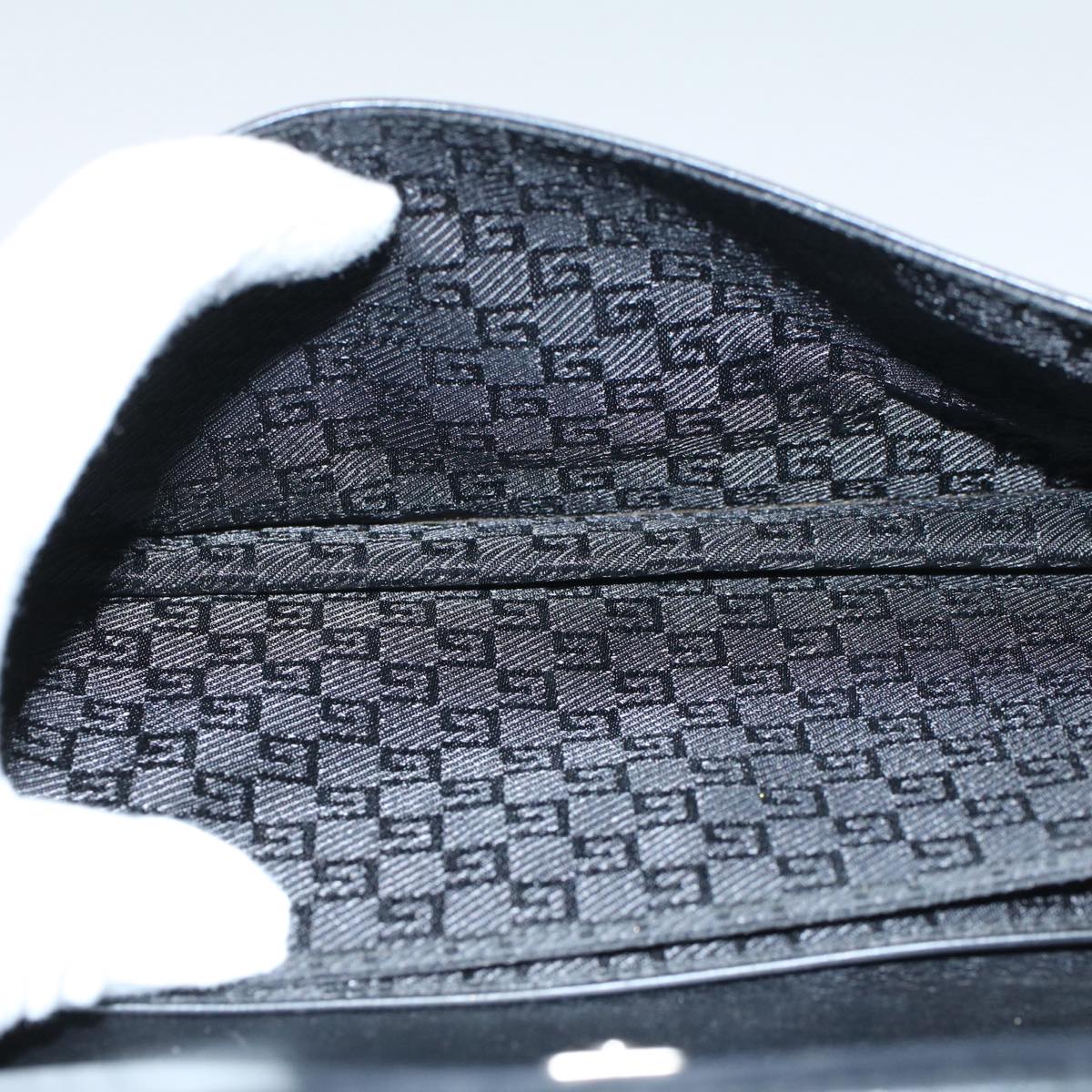 GUCCI Shoulder Bag Leather Black 001 3815 yk9381