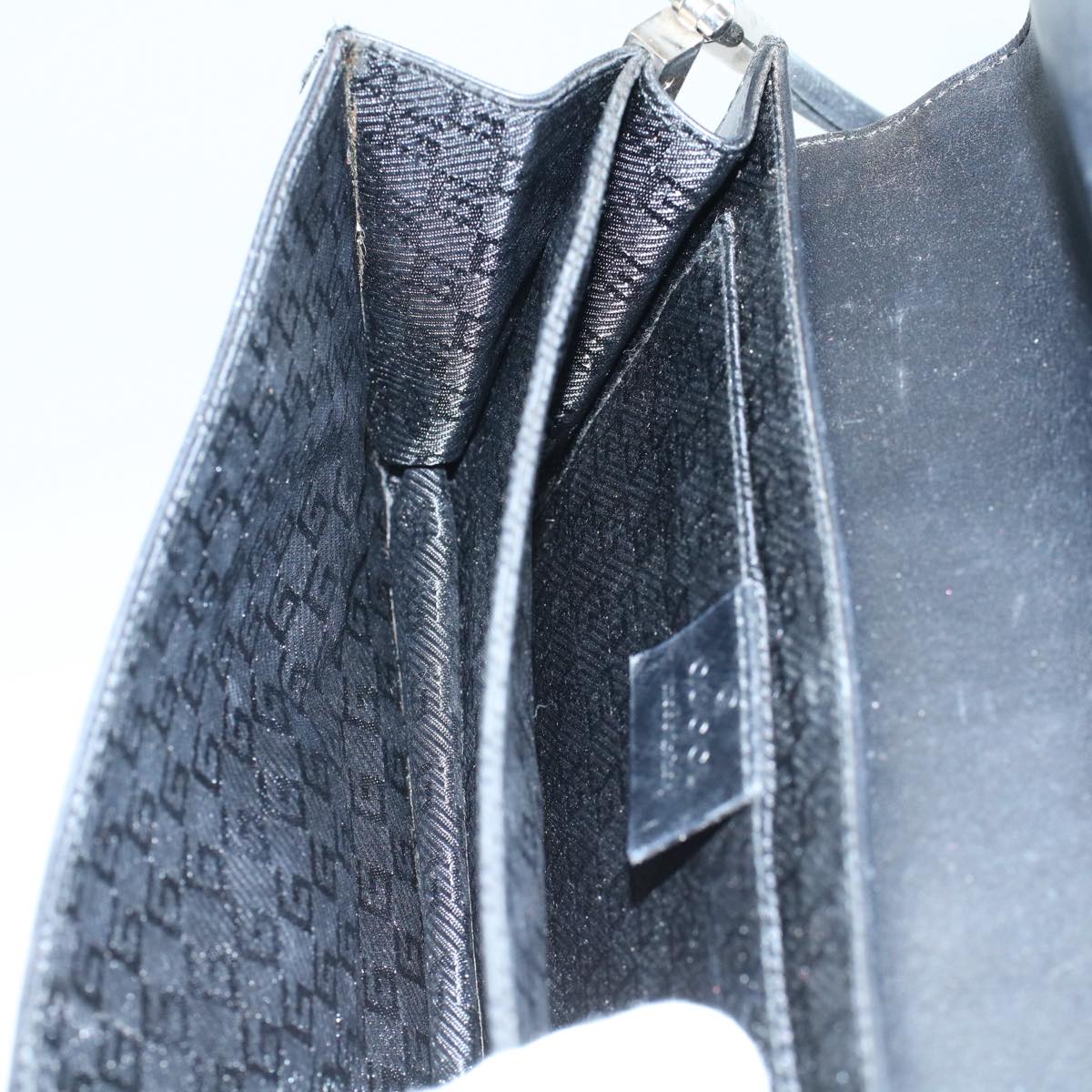 GUCCI Shoulder Bag Leather Black 001 3815 yk9381