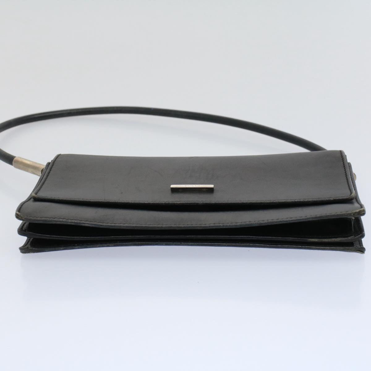 GUCCI Shoulder Bag Leather Black 001 3815 yk9381