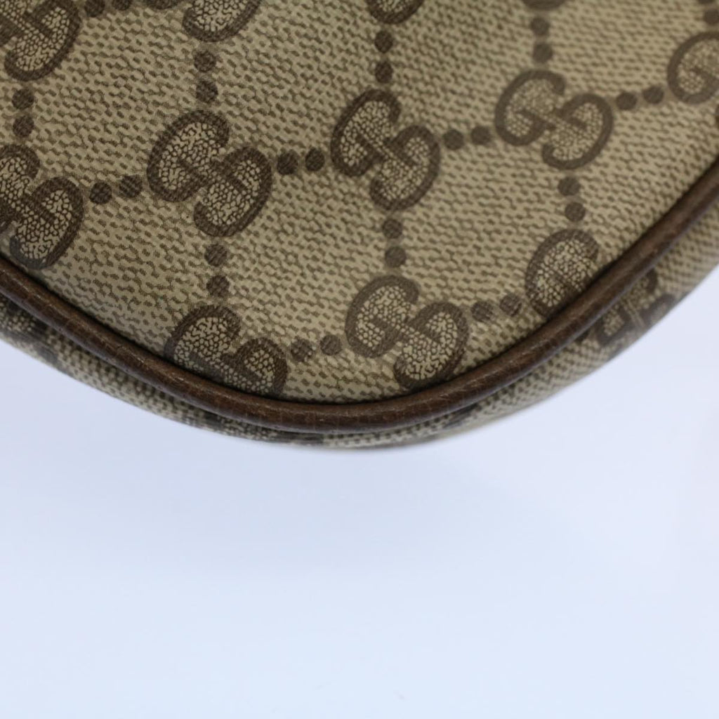 GUCCI GG Supreme Shoulder Bag PVC Leather Beige yk9383