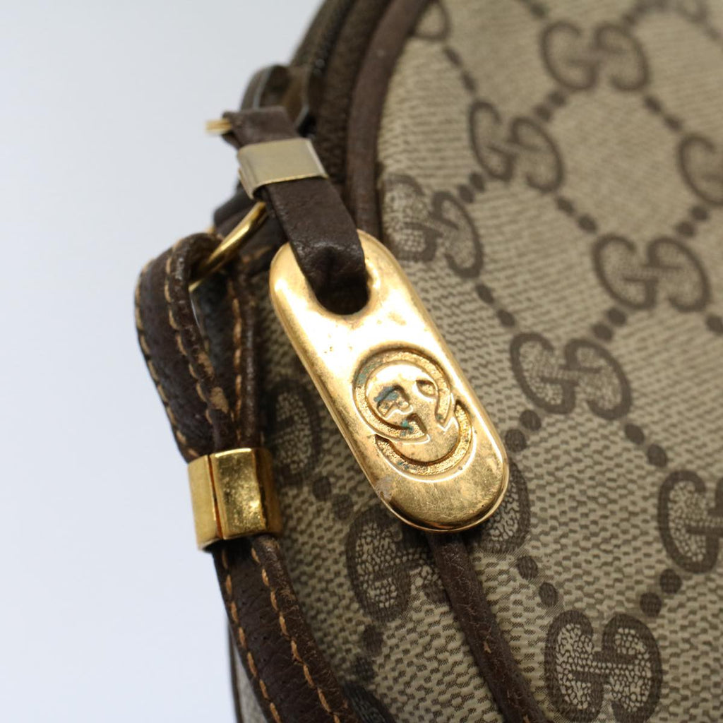 GUCCI GG Supreme Shoulder Bag PVC Leather Beige yk9383