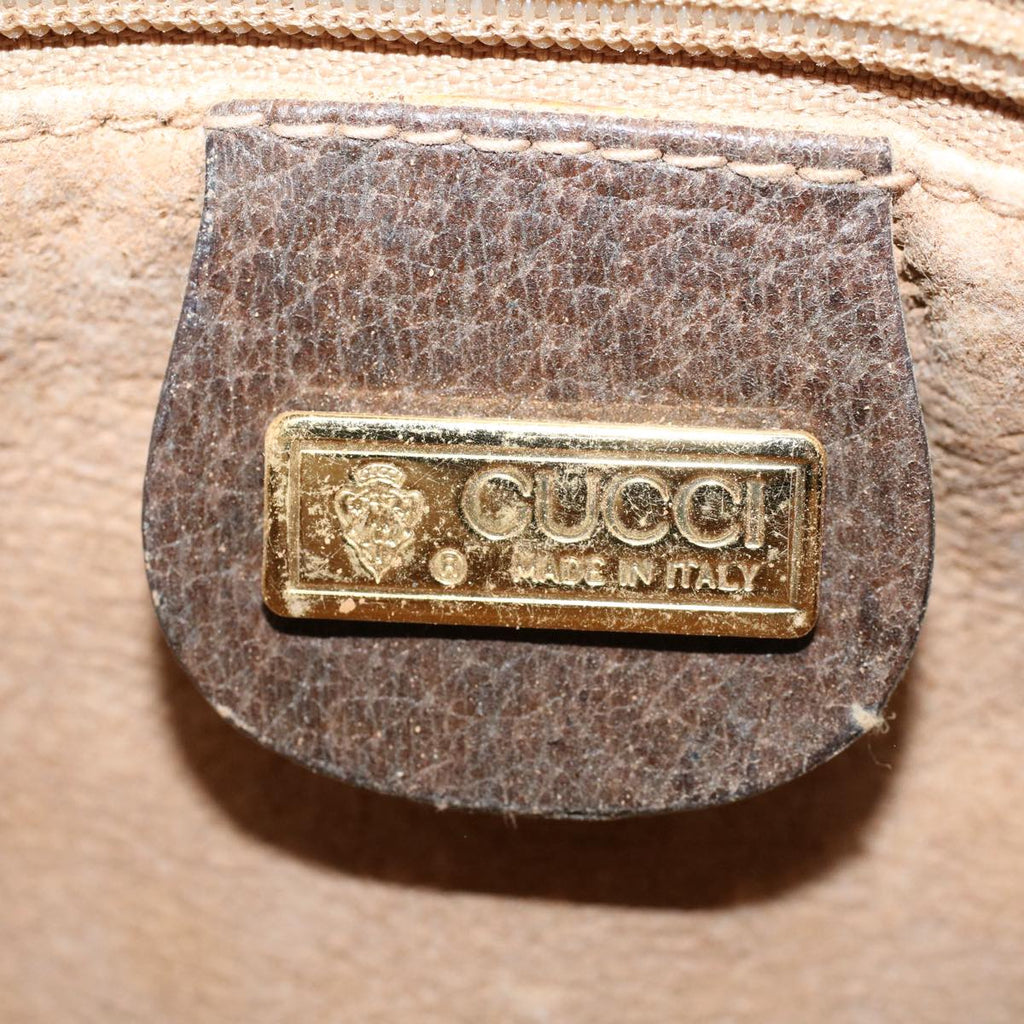 GUCCI GG Supreme Shoulder Bag PVC Leather Beige yk9383