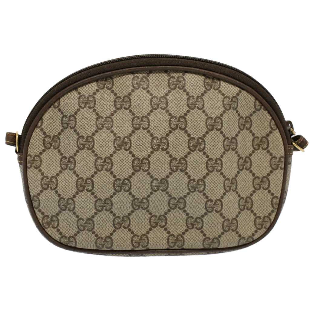 GUCCI GG Supreme Shoulder Bag PVC Leather Beige yk9383