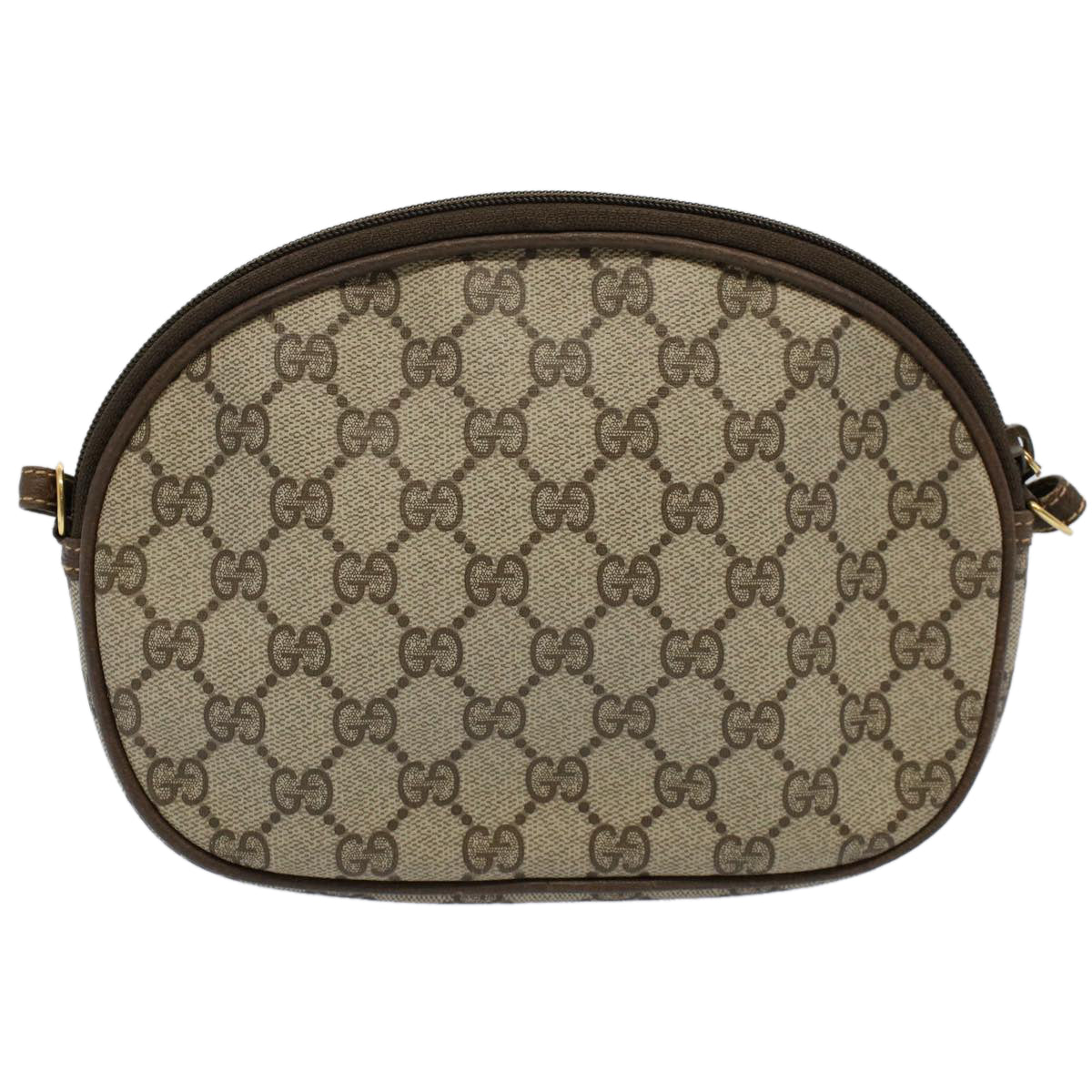 GUCCI GG Supreme Shoulder Bag PVC Leather Beige yk9383