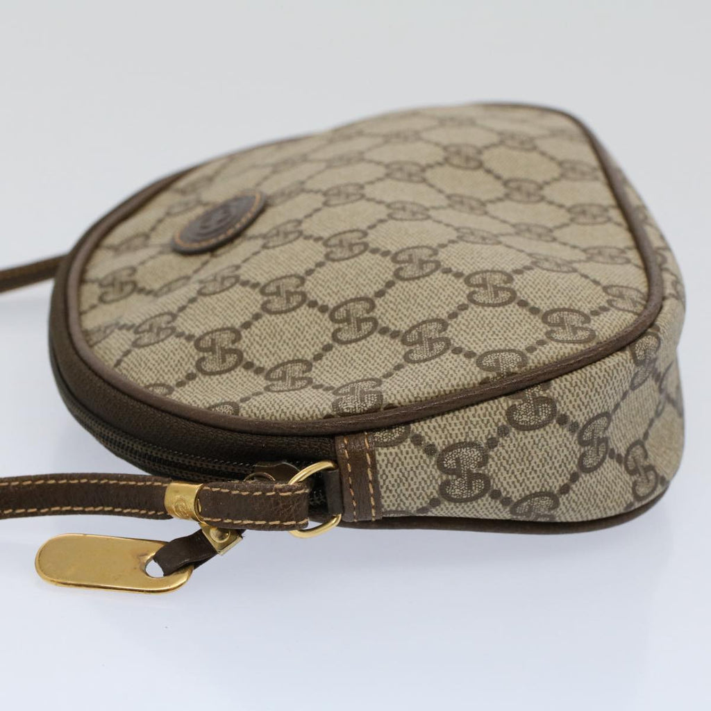 GUCCI GG Supreme Shoulder Bag PVC Leather Beige yk9383