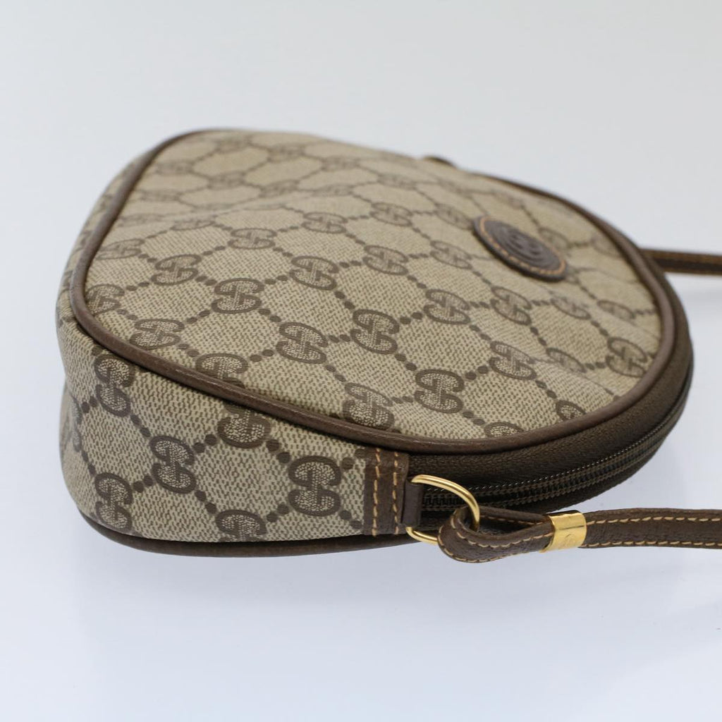 GUCCI GG Supreme Shoulder Bag PVC Leather Beige yk9383
