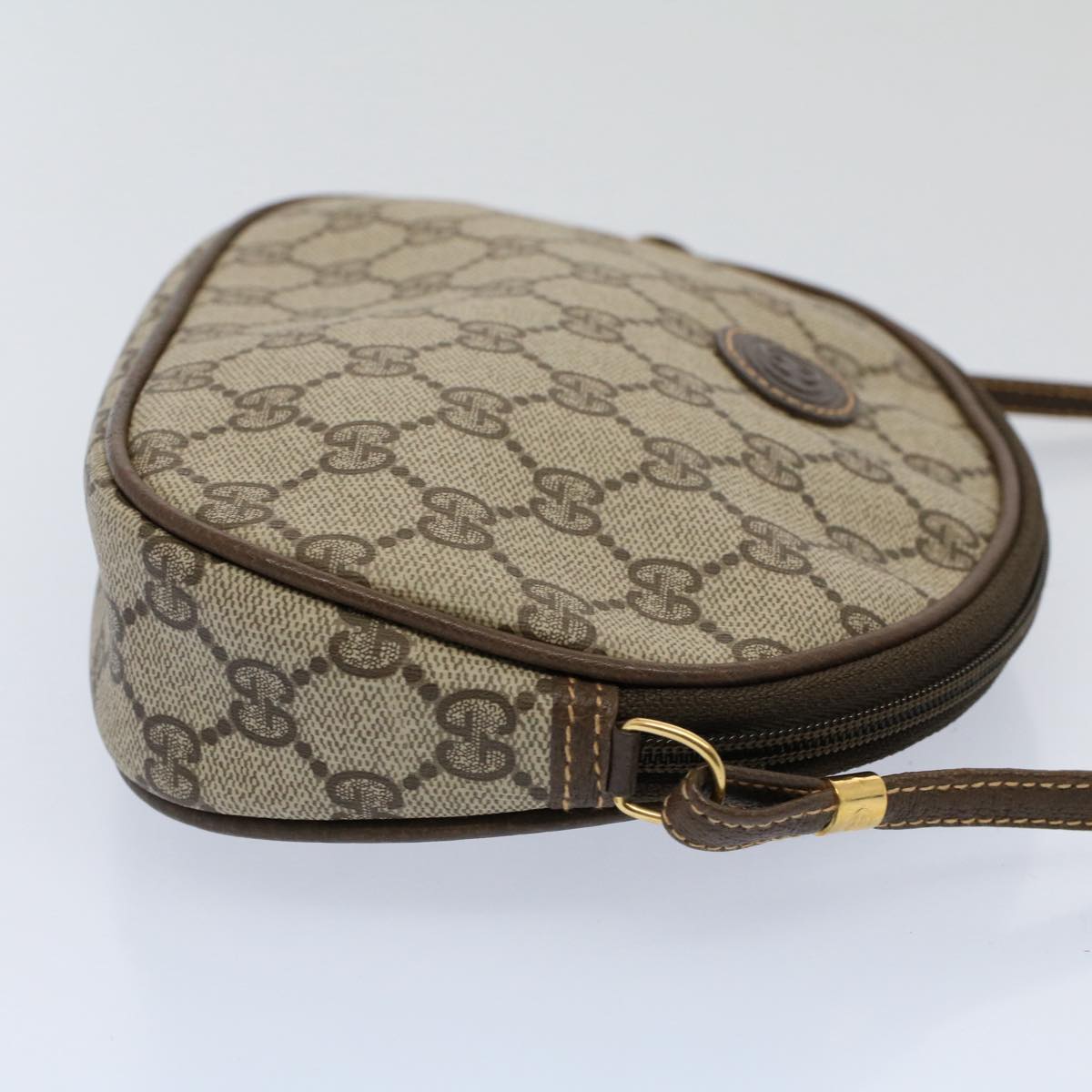 GUCCI GG Supreme Shoulder Bag PVC Leather Beige yk9383