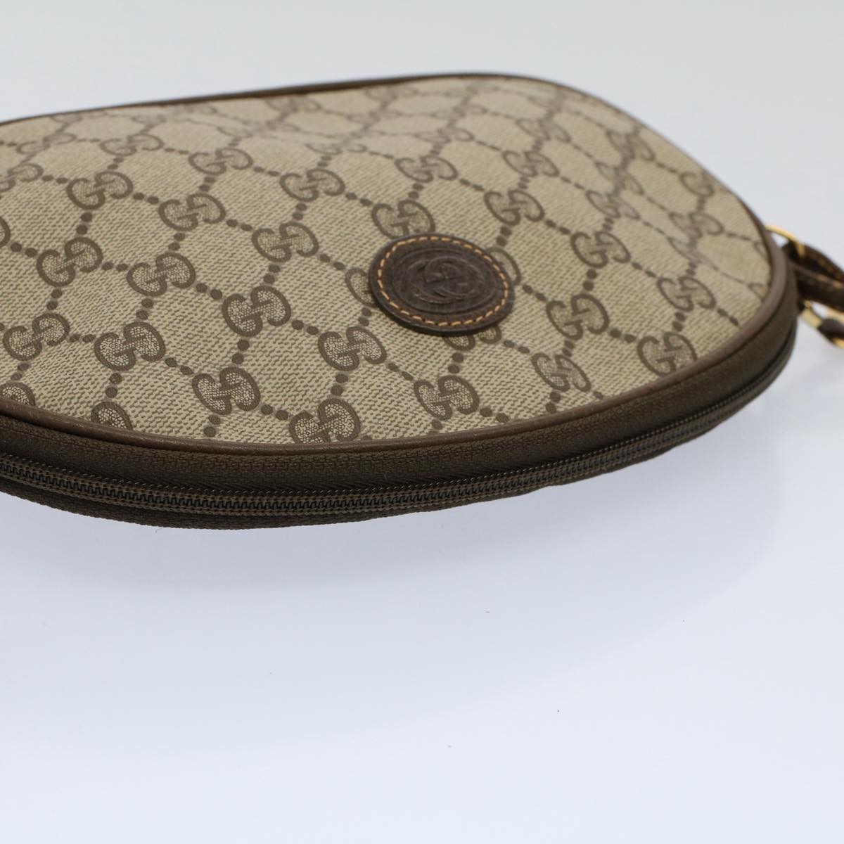 GUCCI GG Supreme Shoulder Bag PVC Leather Beige yk9383