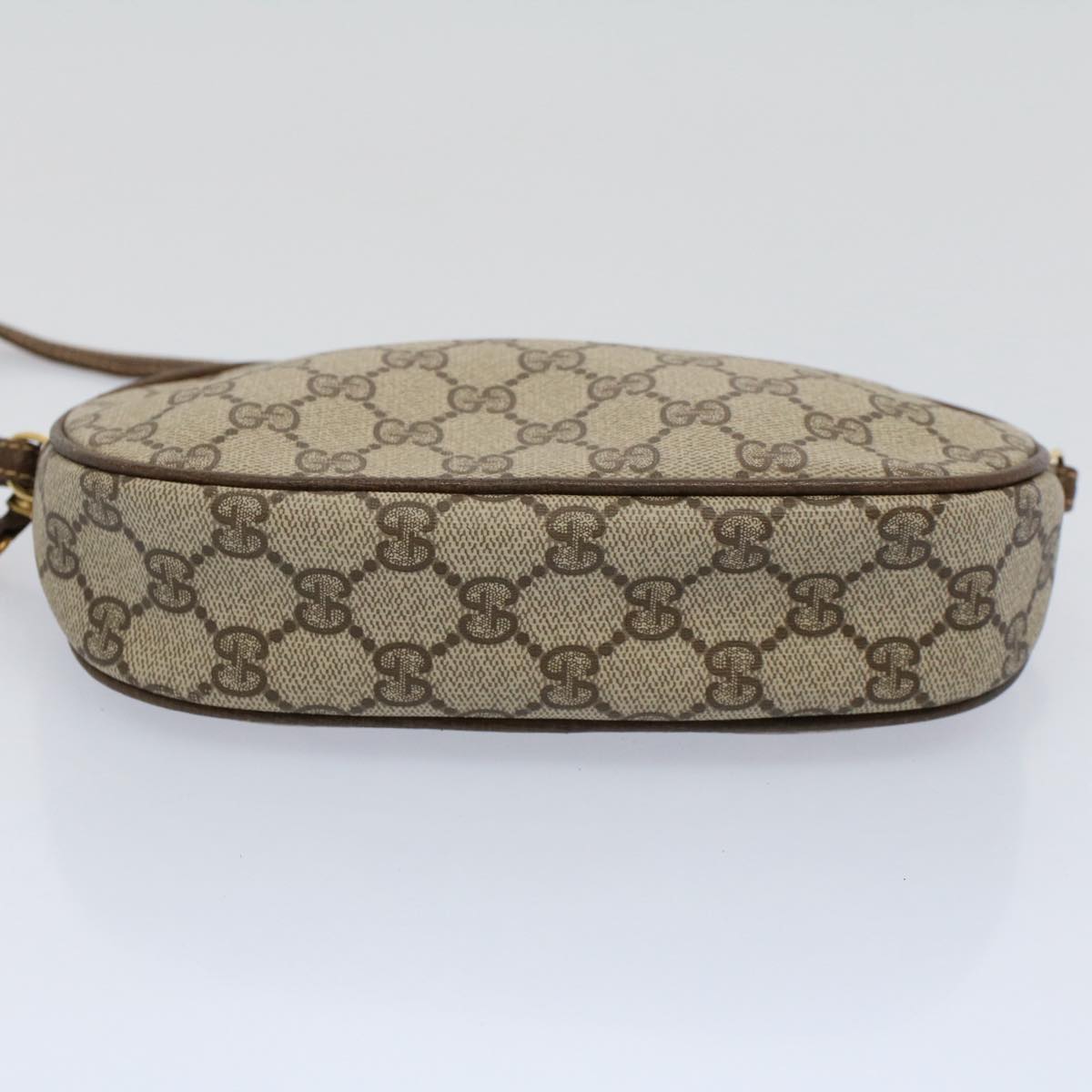 GUCCI GG Supreme Shoulder Bag PVC Leather Beige yk9383