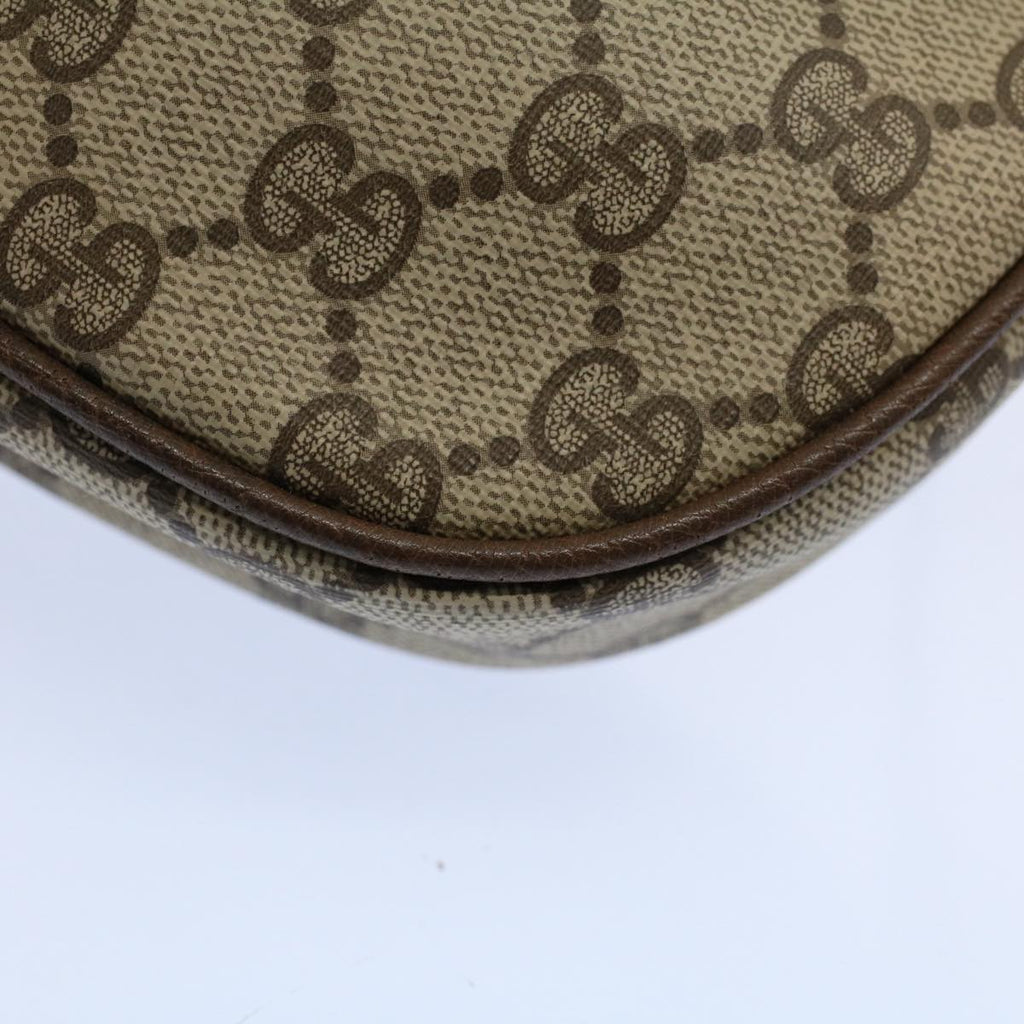 GUCCI GG Supreme Shoulder Bag PVC Leather Beige yk9383