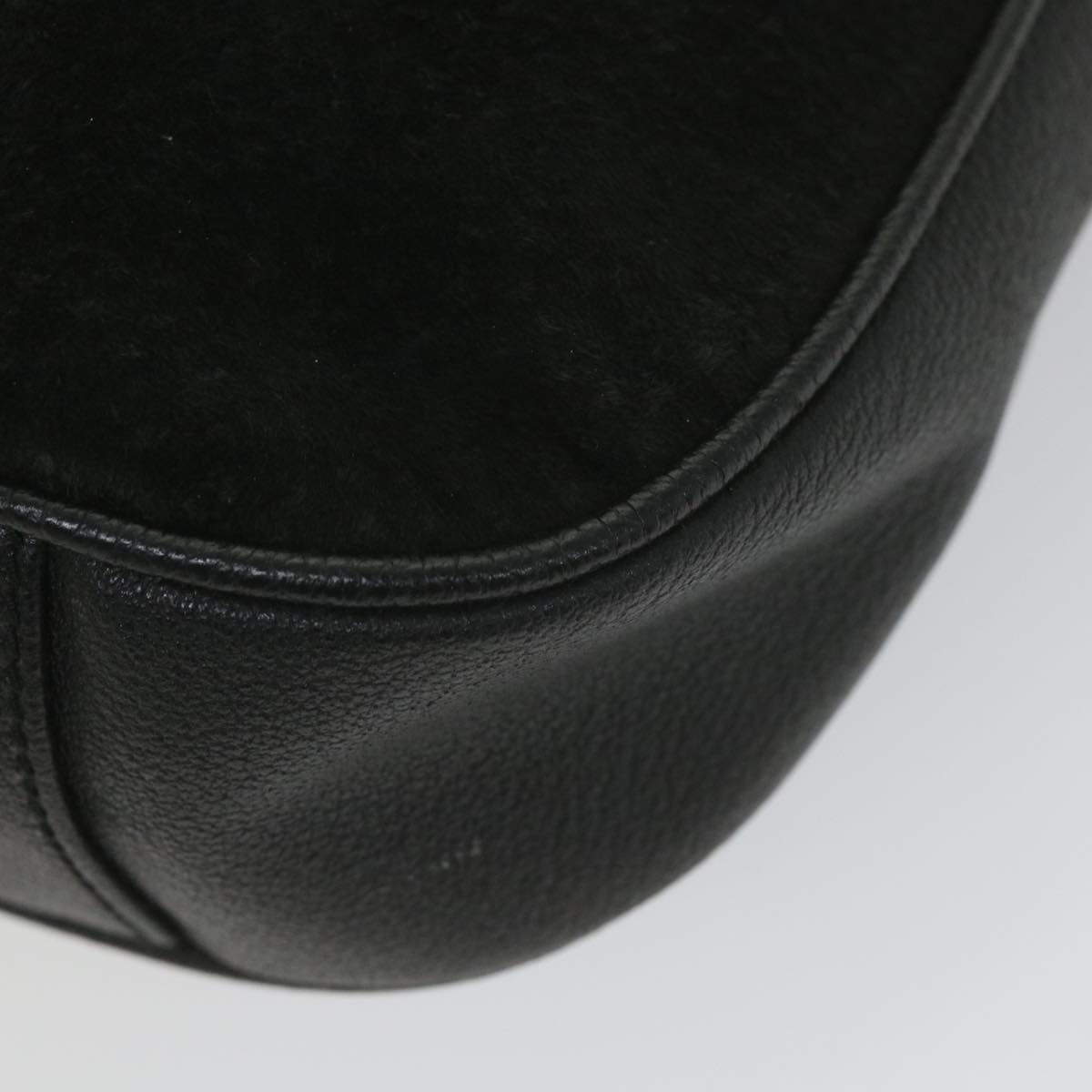 GUCCI Bamboo Shoulder Bag Suede Black 001 1781 1638 yk9409