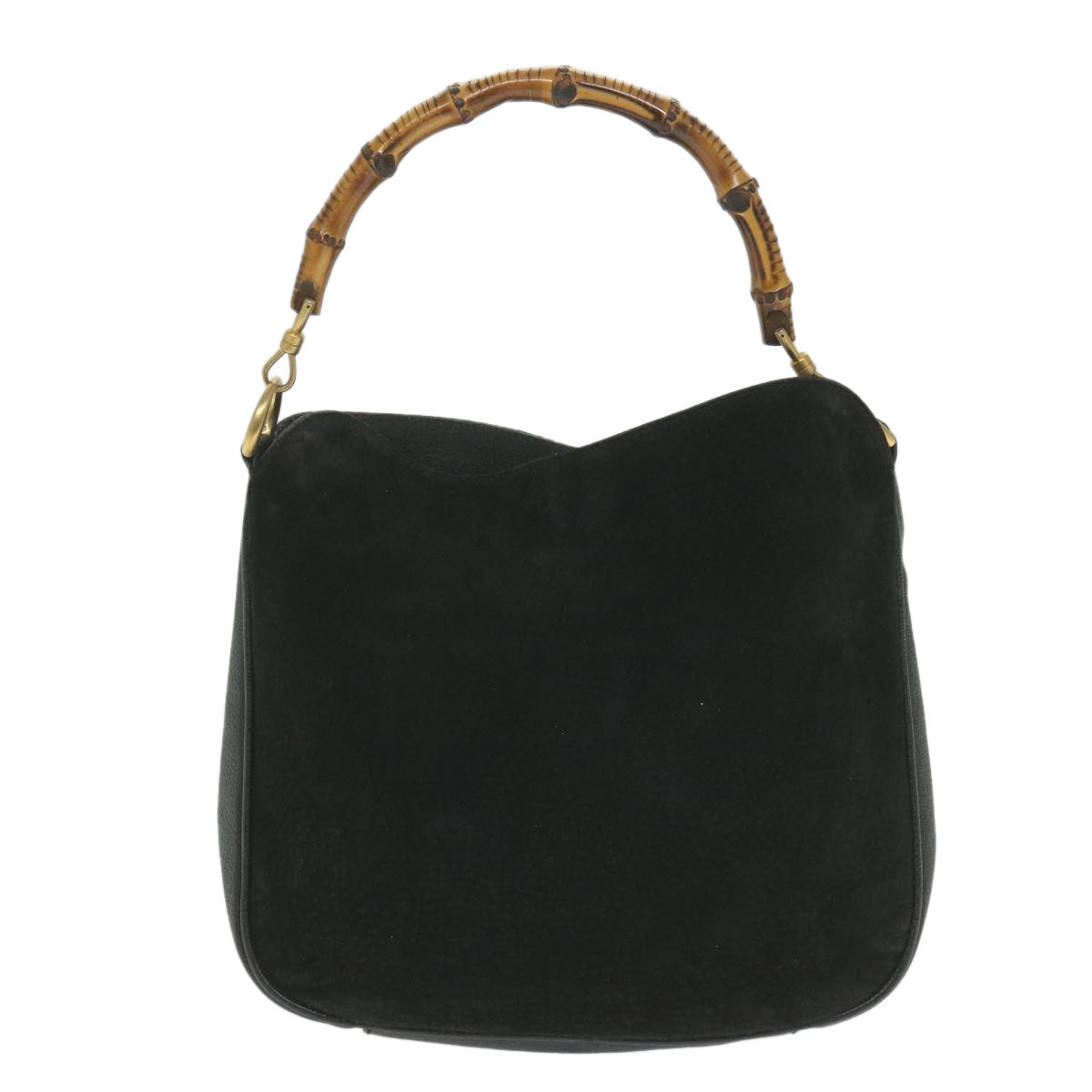 GUCCI Bamboo Shoulder Bag Suede Black 001 1781 1638 yk9409