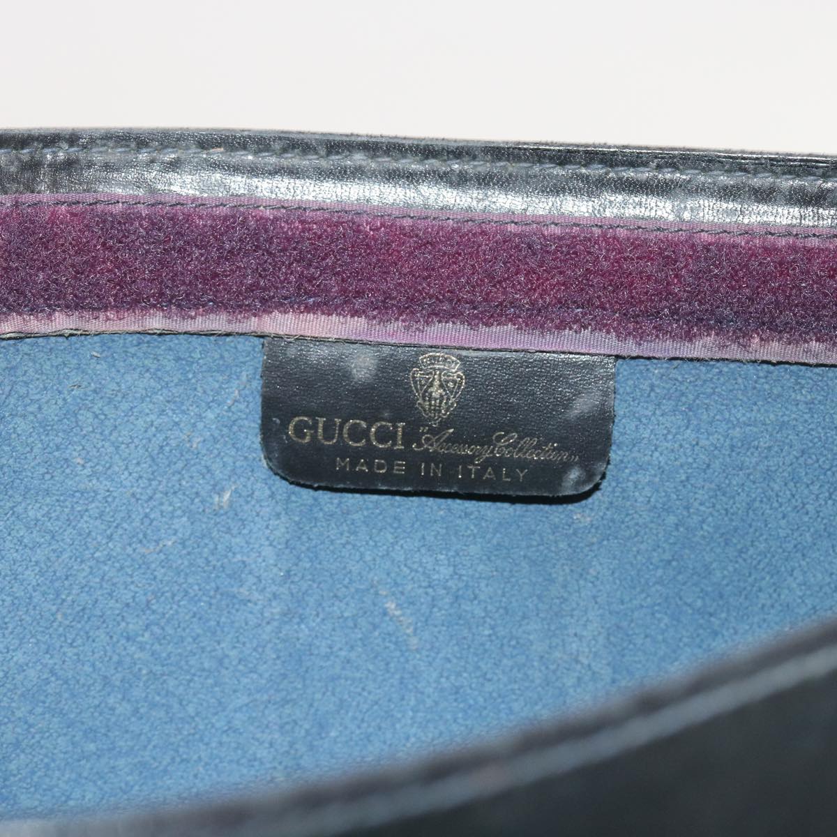 GUCCI GG Supreme Sherry Line Clutch Bag Navy Red gray 67.014.2125 yk9434