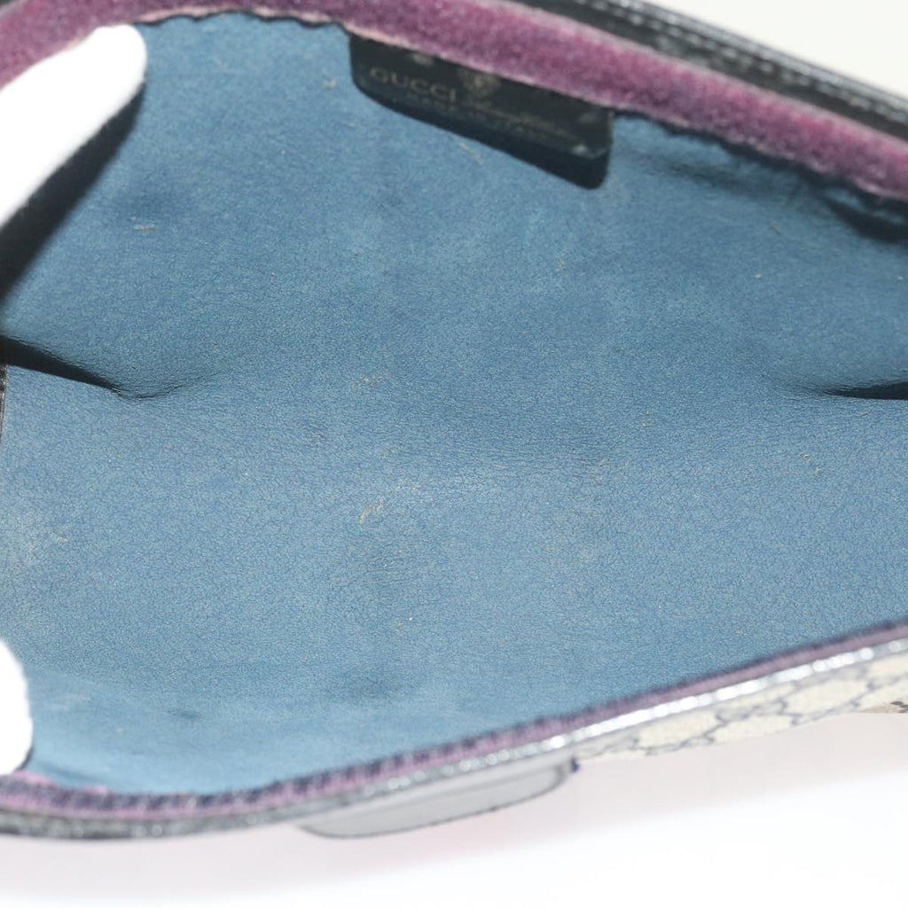 GUCCI GG Supreme Sherry Line Clutch Bag Navy Red gray 67.014.2125 yk9434