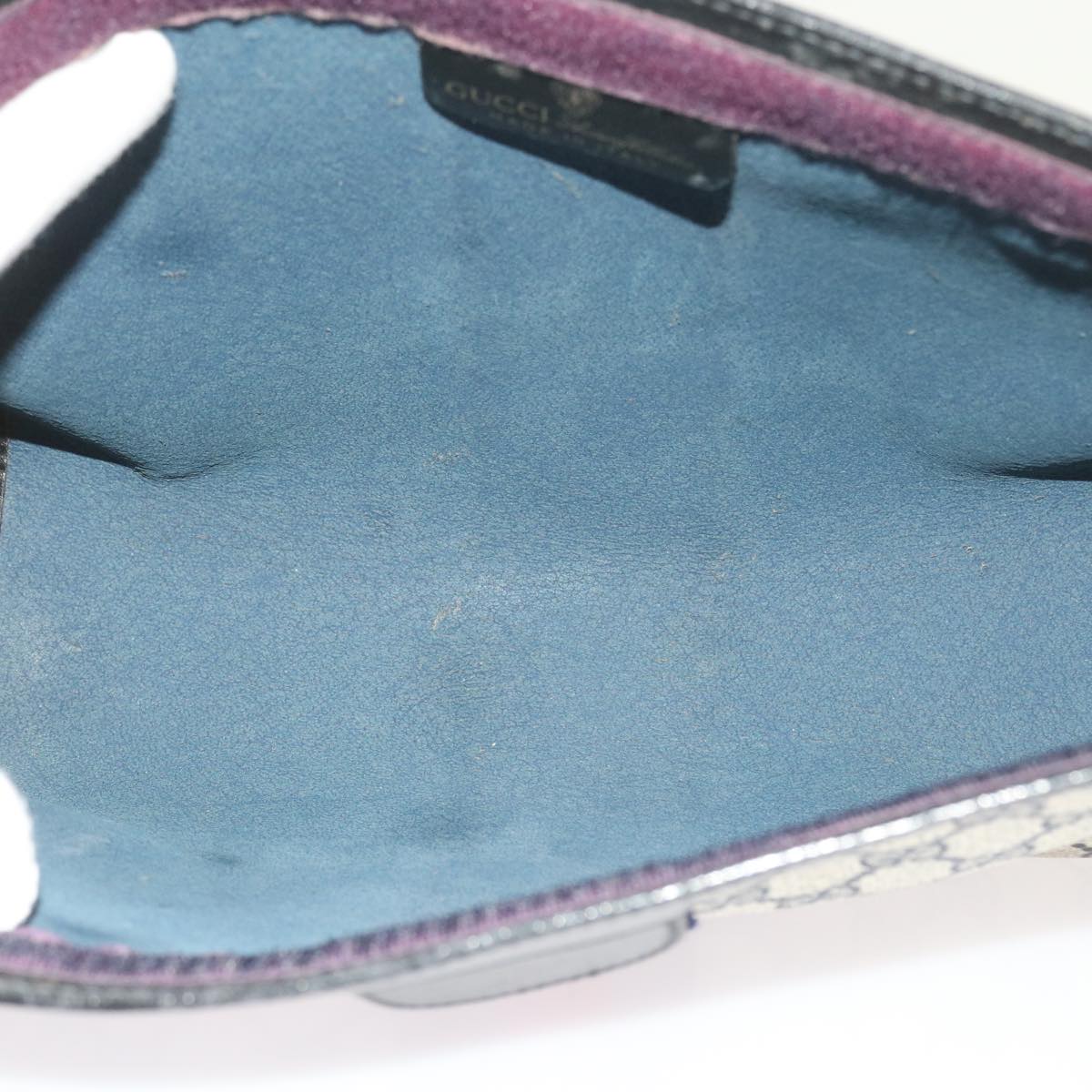 GUCCI GG Supreme Sherry Line Clutch Bag Navy Red gray 67.014.2125 yk9434