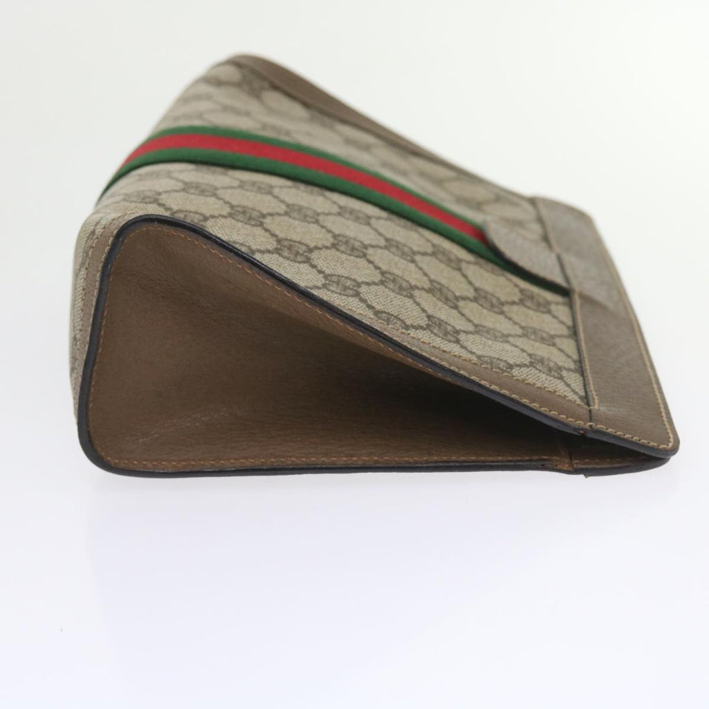 GUCCI GG Supreme Web Sherry Line Clutch Bag Beige Red 89 01 002 yk9437