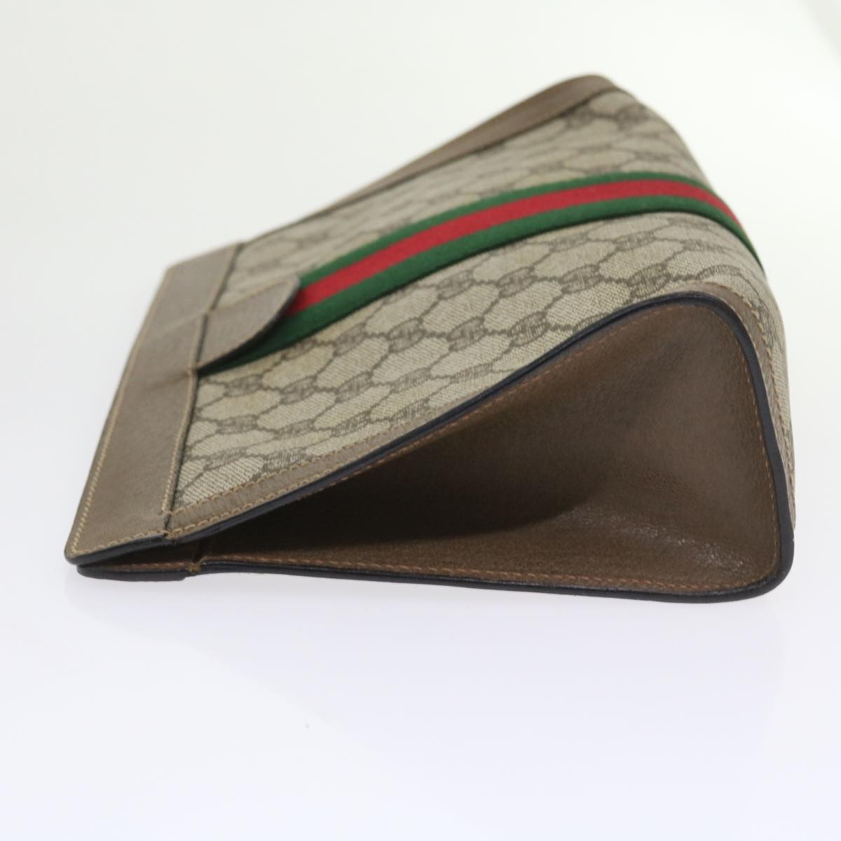 GUCCI GG Supreme Web Sherry Line Clutch Bag Beige Red 89 01 002 yk9437