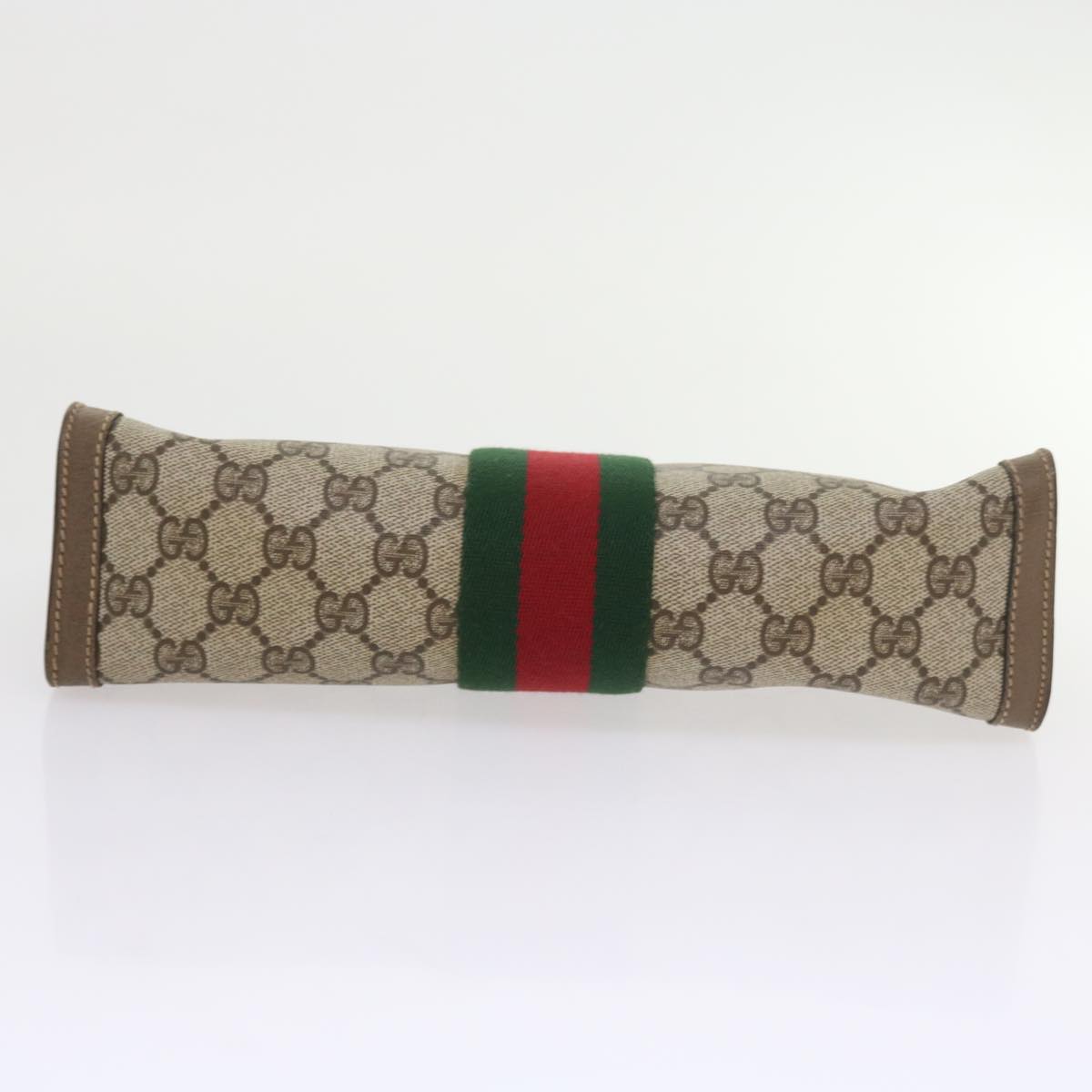 GUCCI GG Supreme Web Sherry Line Clutch Bag Beige Red 89 01 002 yk9437