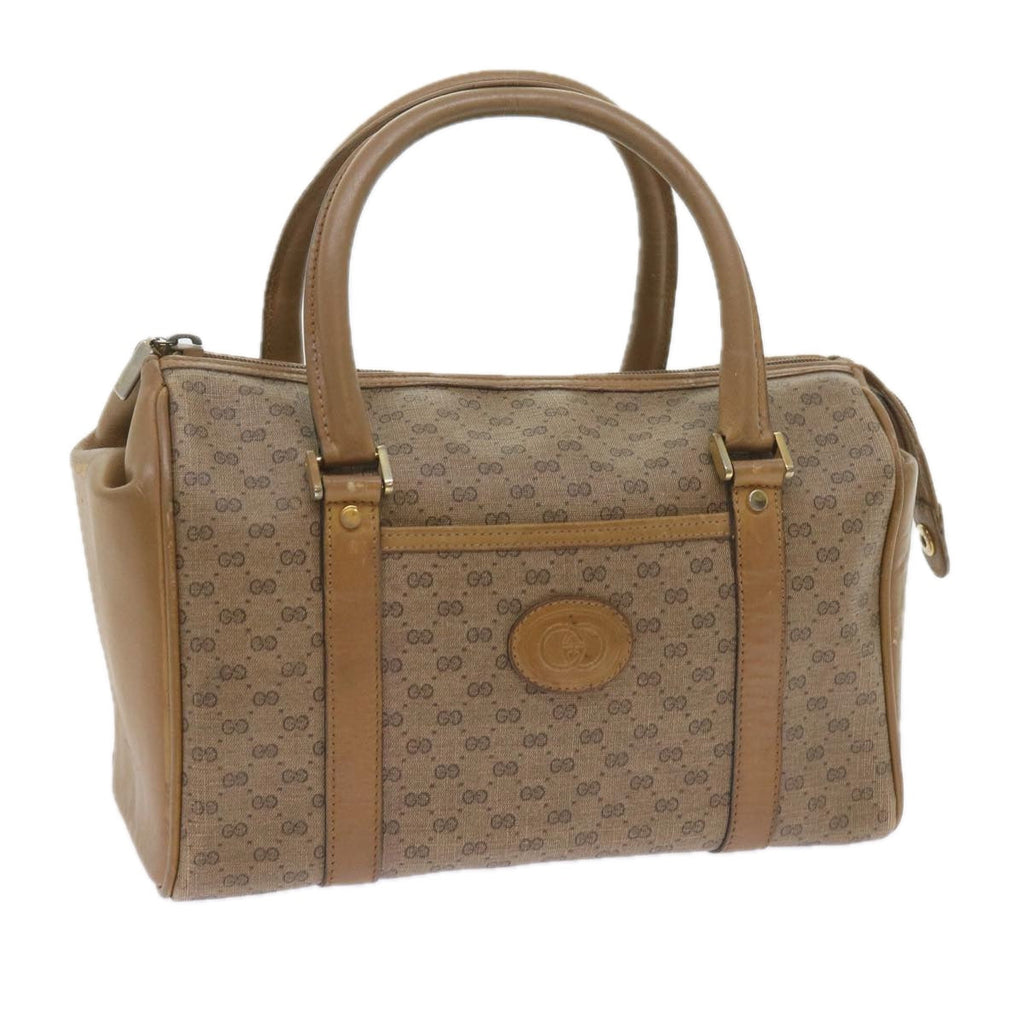 GUCCI Micro GG Supreme Boston Bag PVC Leather Beige yk9452
