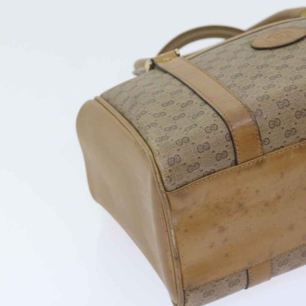 GUCCI Micro GG Supreme Boston Bag PVC Leather Beige yk9452