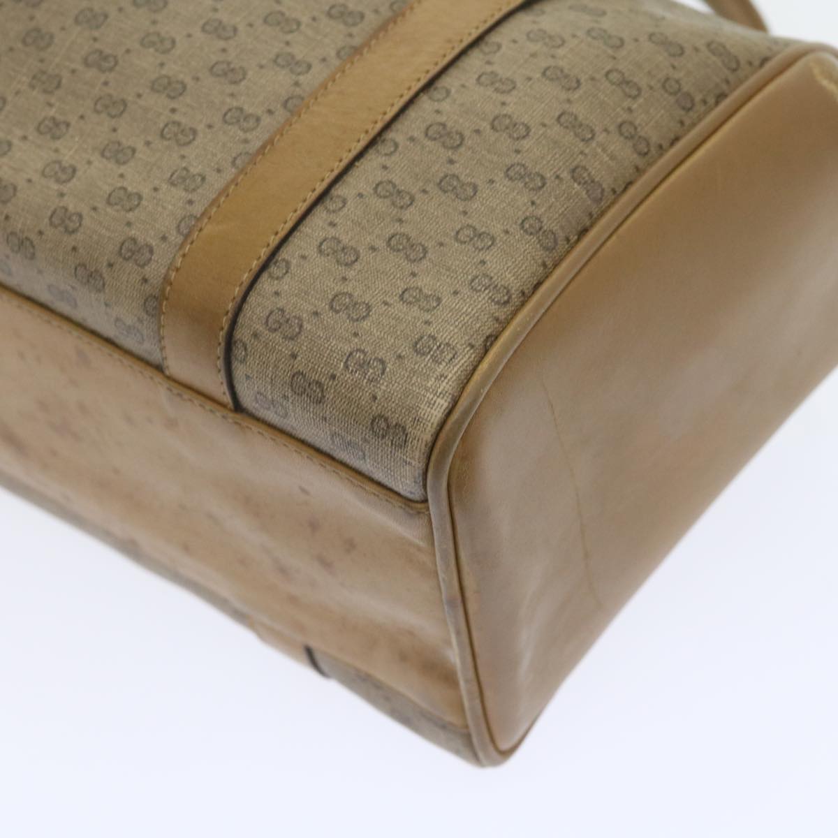 GUCCI Micro GG Supreme Boston Bag PVC Leather Beige yk9452