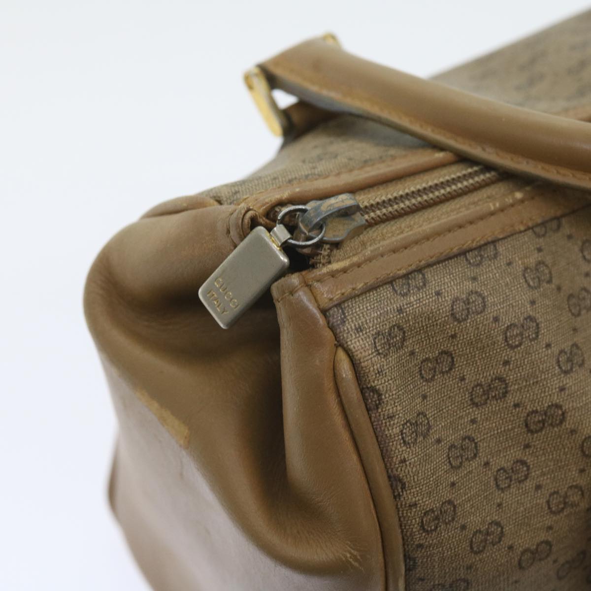 GUCCI Micro GG Supreme Boston Bag PVC Leather Beige yk9452