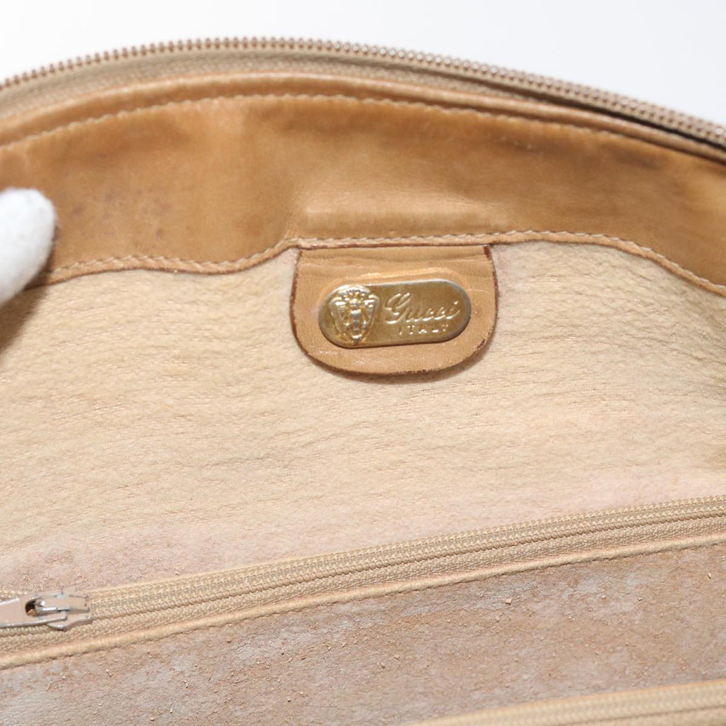 GUCCI Micro GG Supreme Boston Bag PVC Leather Beige yk9452