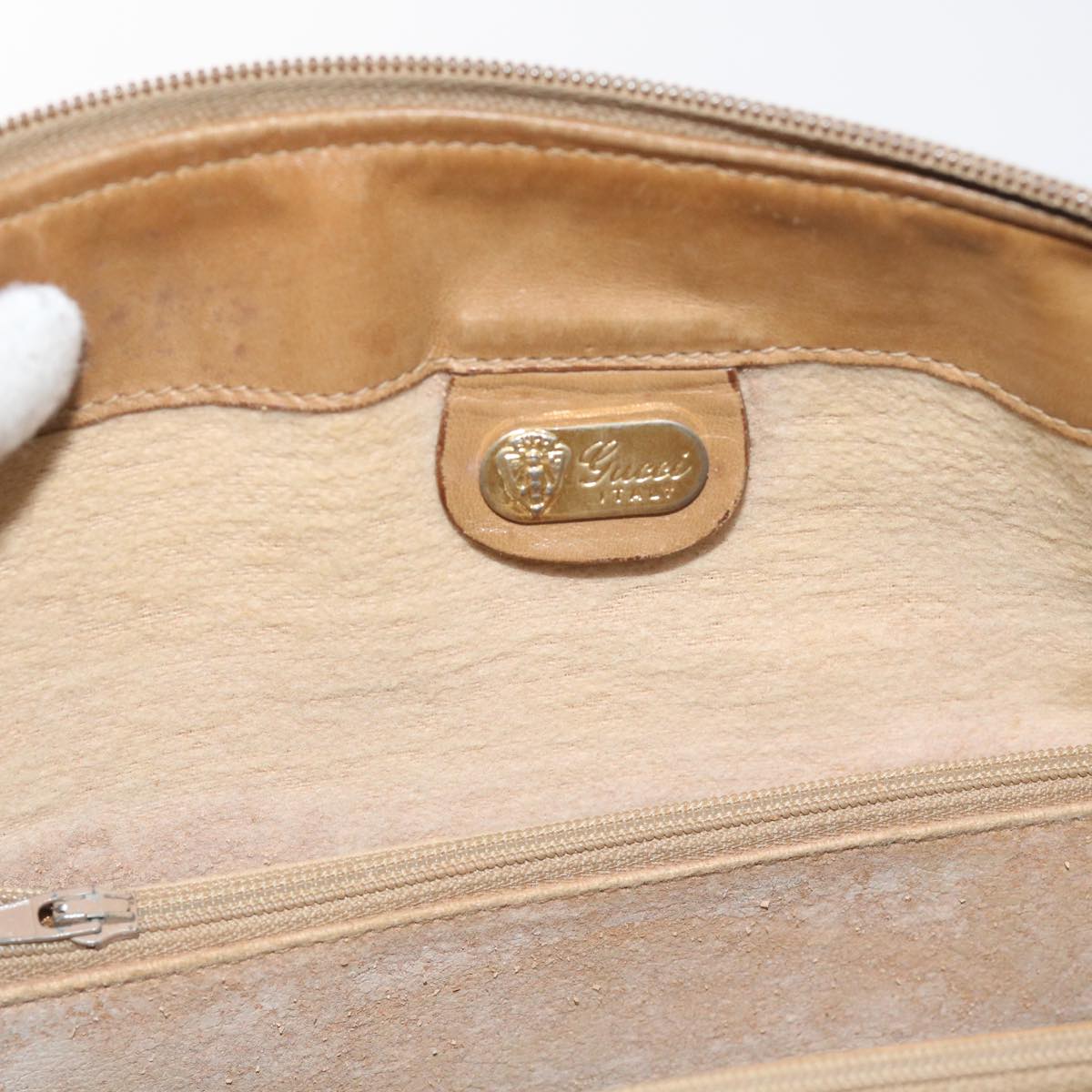 GUCCI Micro GG Supreme Boston Bag PVC Leather Beige yk9452