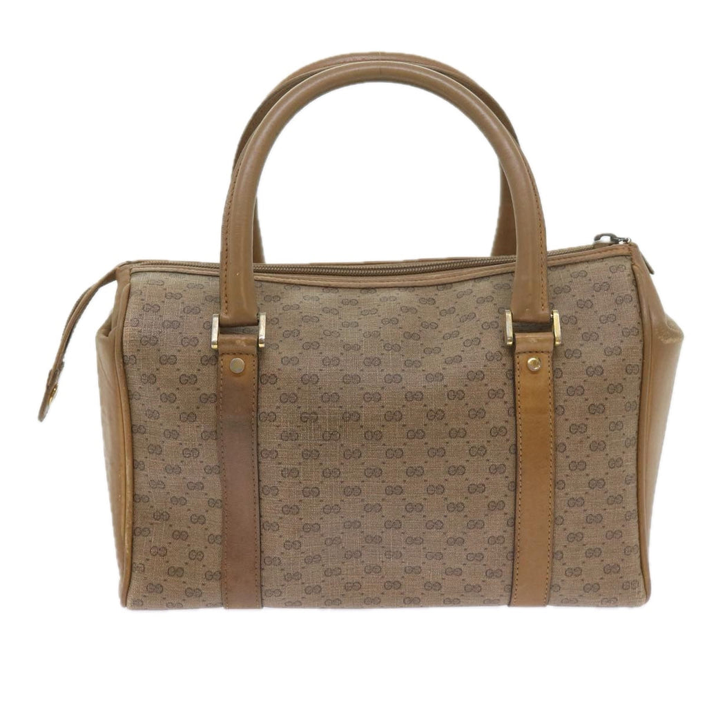GUCCI Micro GG Supreme Boston Bag PVC Leather Beige yk9452