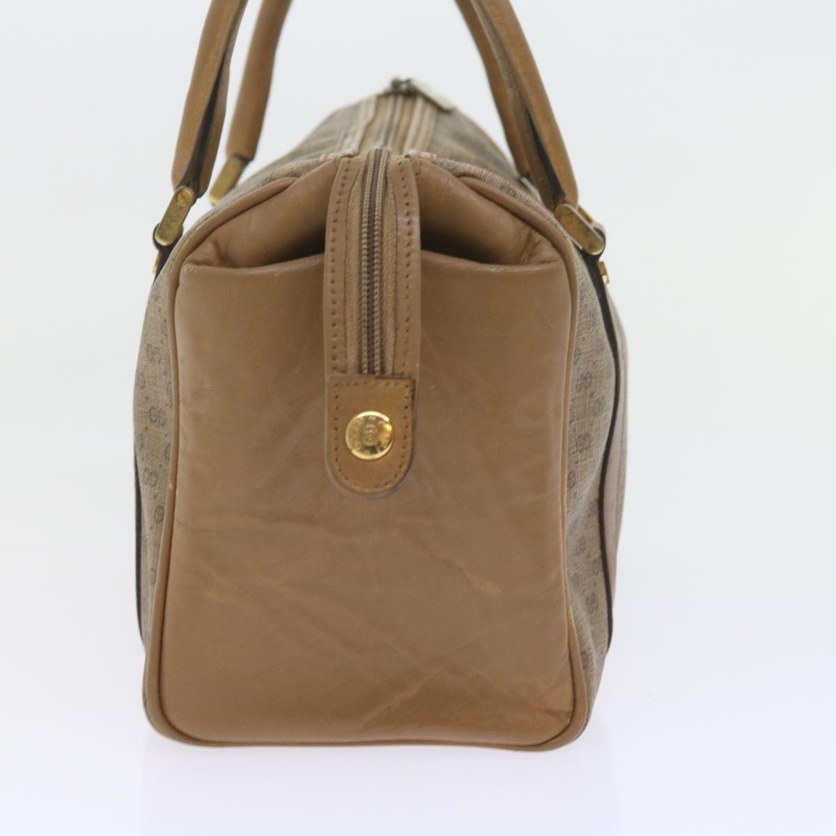 GUCCI Micro GG Supreme Boston Bag PVC Leather Beige yk9452