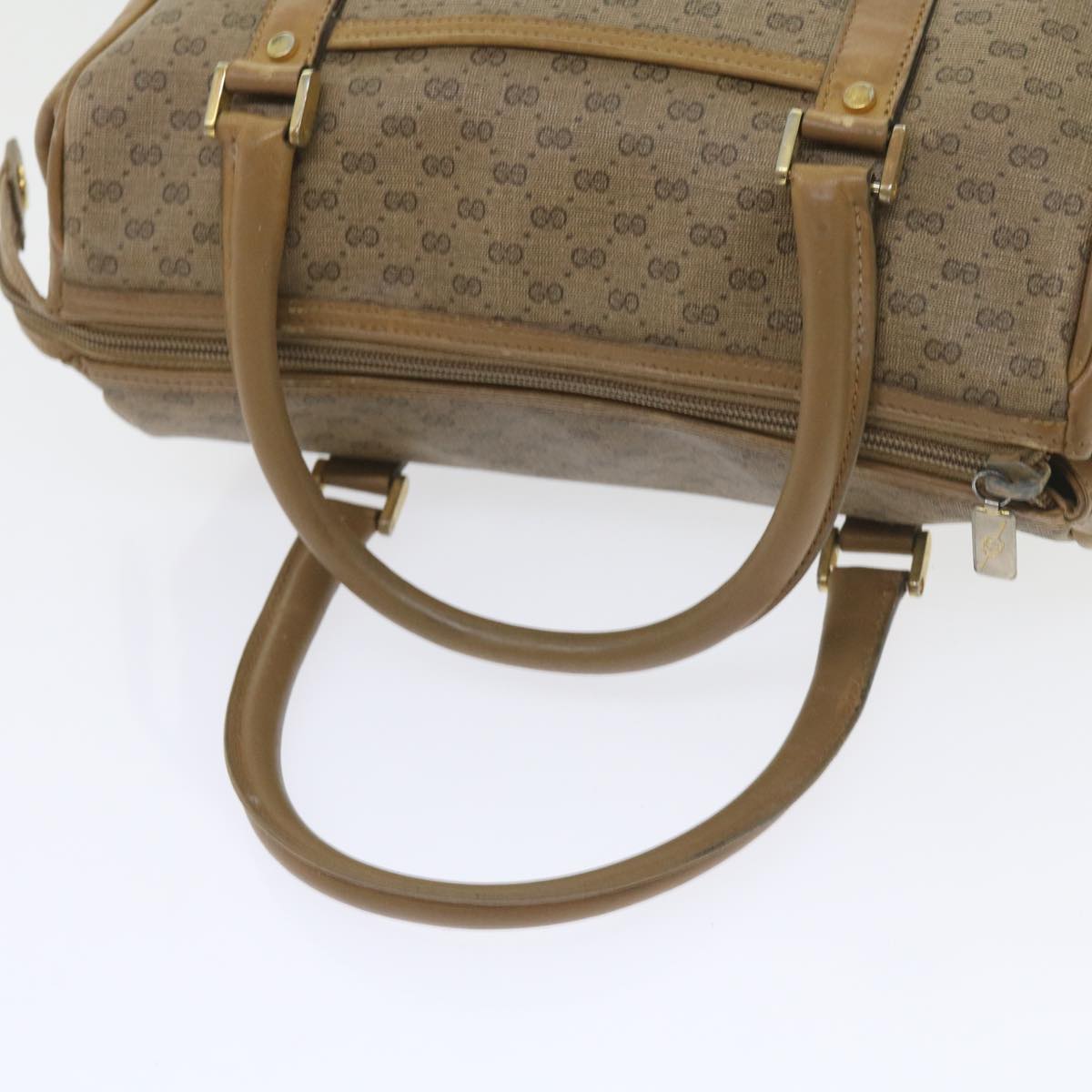 GUCCI Micro GG Supreme Boston Bag PVC Leather Beige yk9452