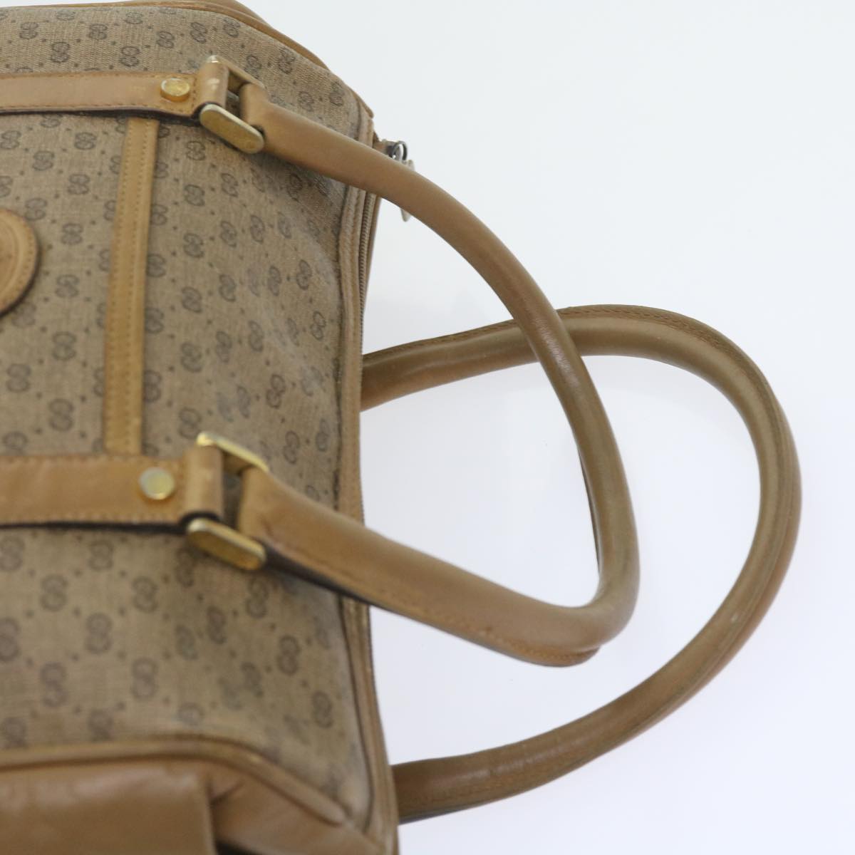 GUCCI Micro GG Supreme Boston Bag PVC Leather Beige yk9452
