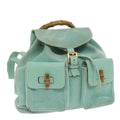 GUCCI Bamboo Backpack Suede Blue 003 1998 0016 yk9453