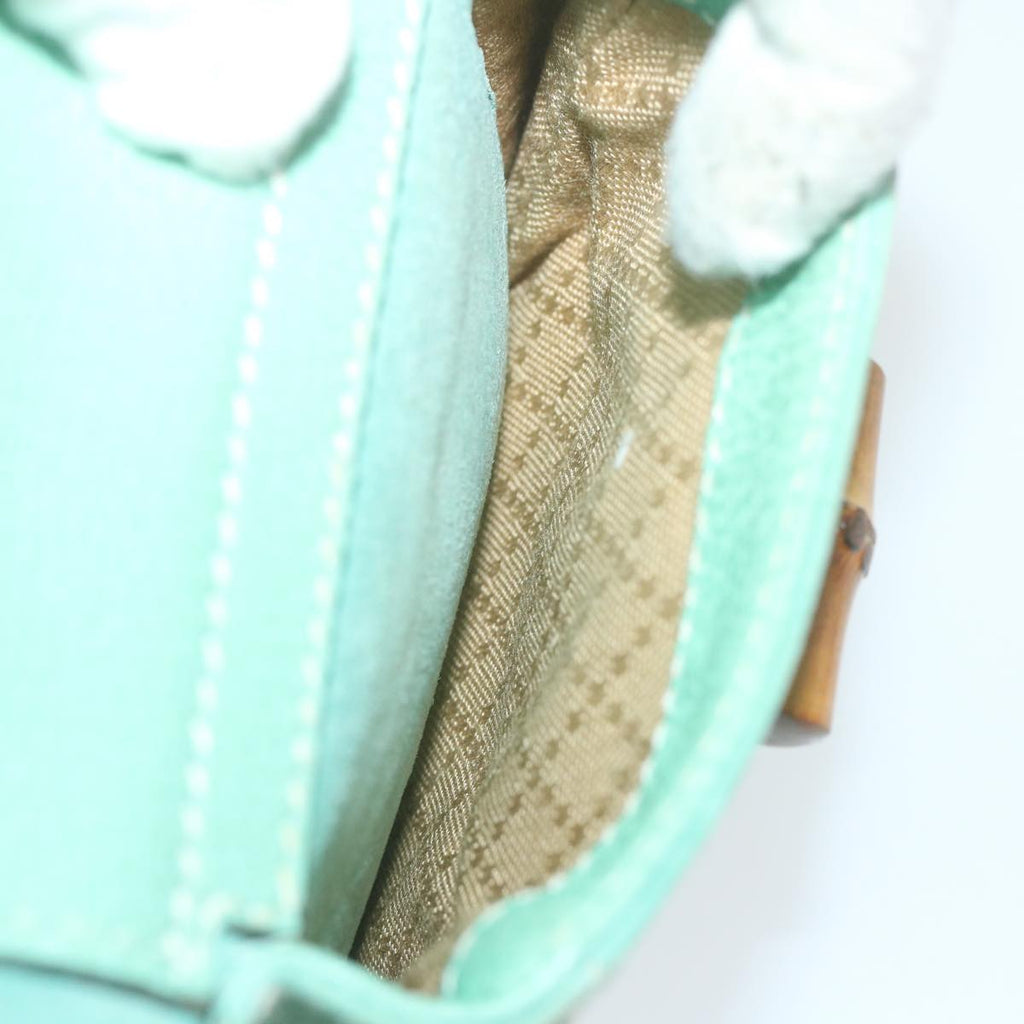 GUCCI Bamboo Backpack Suede Blue 003 1998 0016 yk9453
