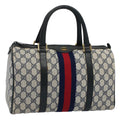 GUCCI GG Supreme Sherry Line Boston Bag Red Navy 10 01 3842 yk9458