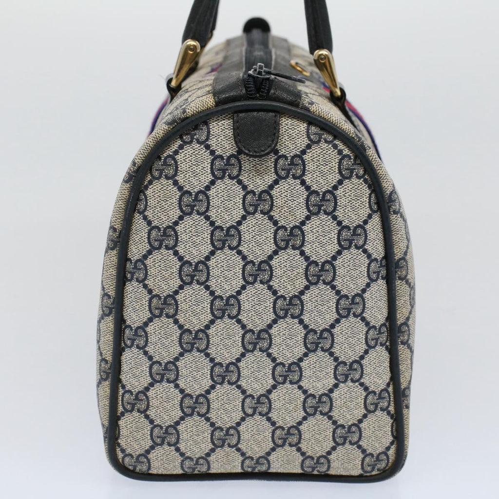 GUCCI GG Supreme Sherry Line Boston Bag Red Navy 10 01 3842 yk9458