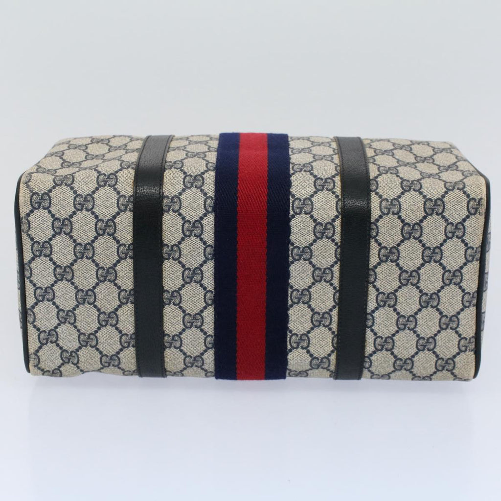 GUCCI GG Supreme Sherry Line Boston Bag Red Navy 10 01 3842 yk9458