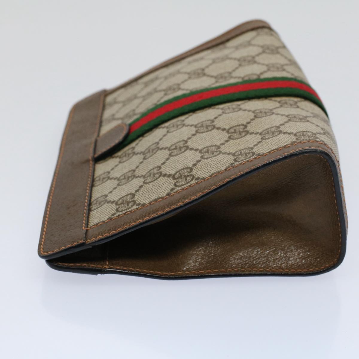 GUCCI GG Supreme Web Sherry Line Clutch Bag Beige Red 89 01 001 yk9462