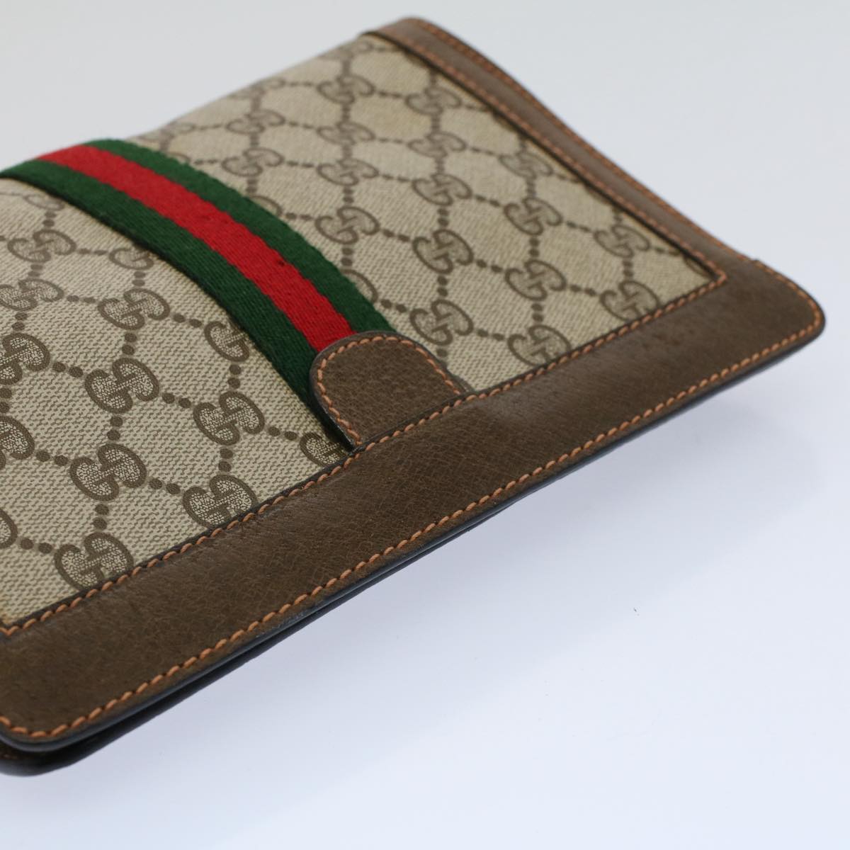 GUCCI GG Supreme Web Sherry Line Clutch Bag Beige Red 89 01 001 yk9462