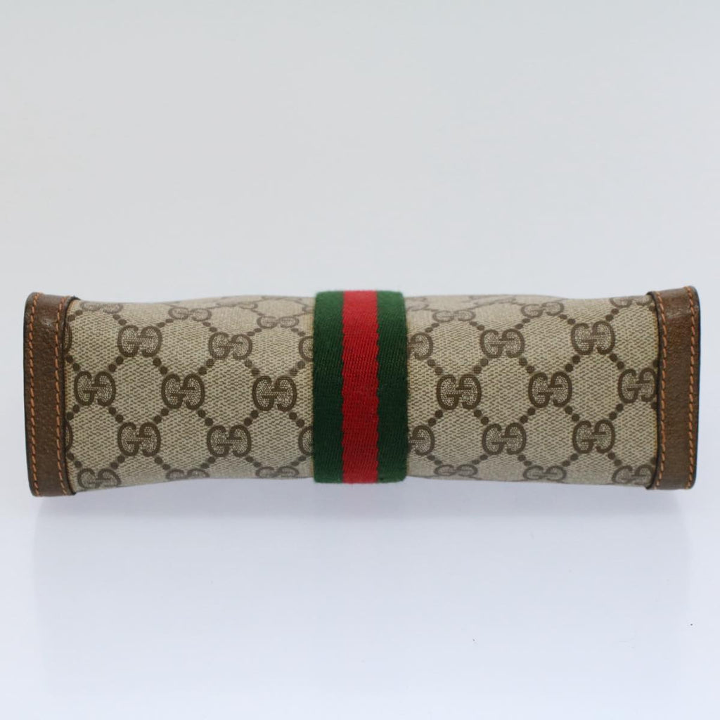 GUCCI GG Supreme Web Sherry Line Clutch Bag Beige Red 89 01 001 yk9462