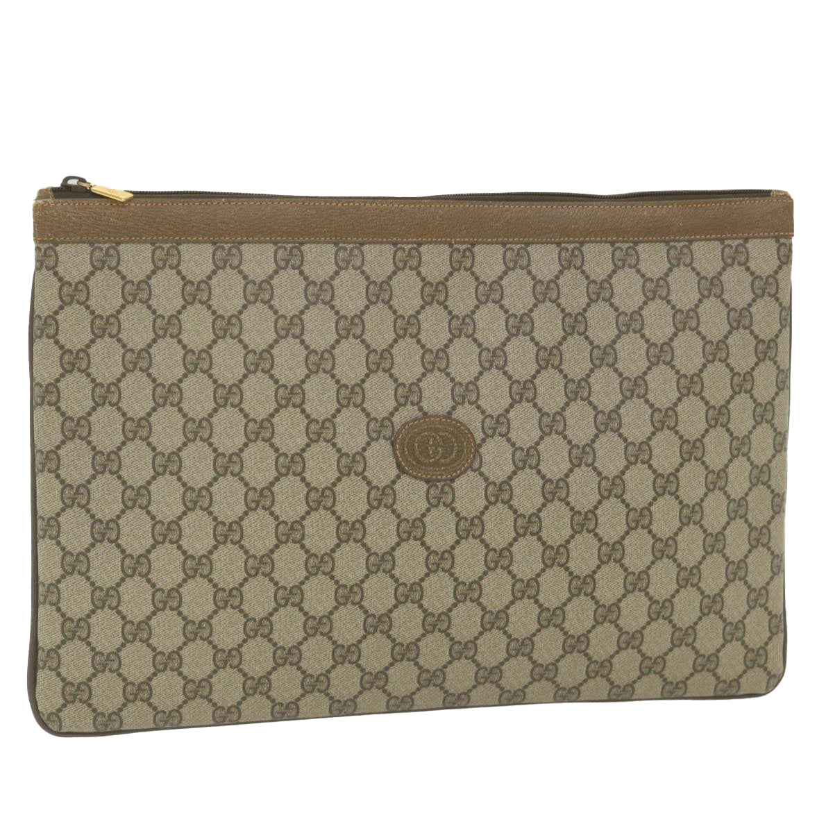 GUCCI GG Supreme Documents Case Clutch Bag Beige 017 098 0025 yk9467