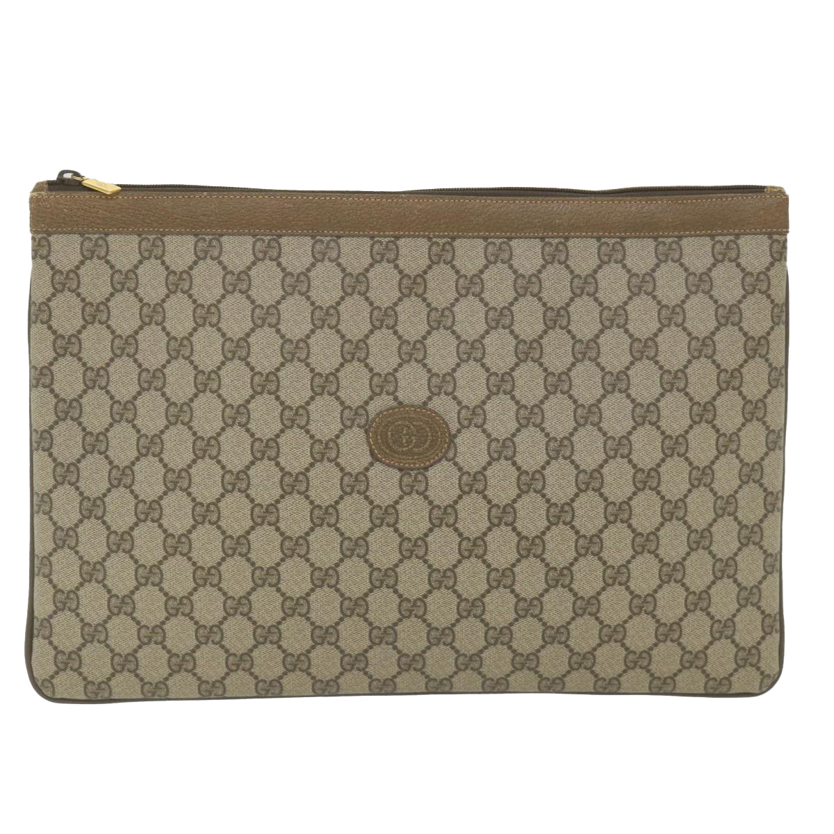 GUCCI GG Supreme Documents Case Clutch Bag Beige 017 098 0025 yk9467